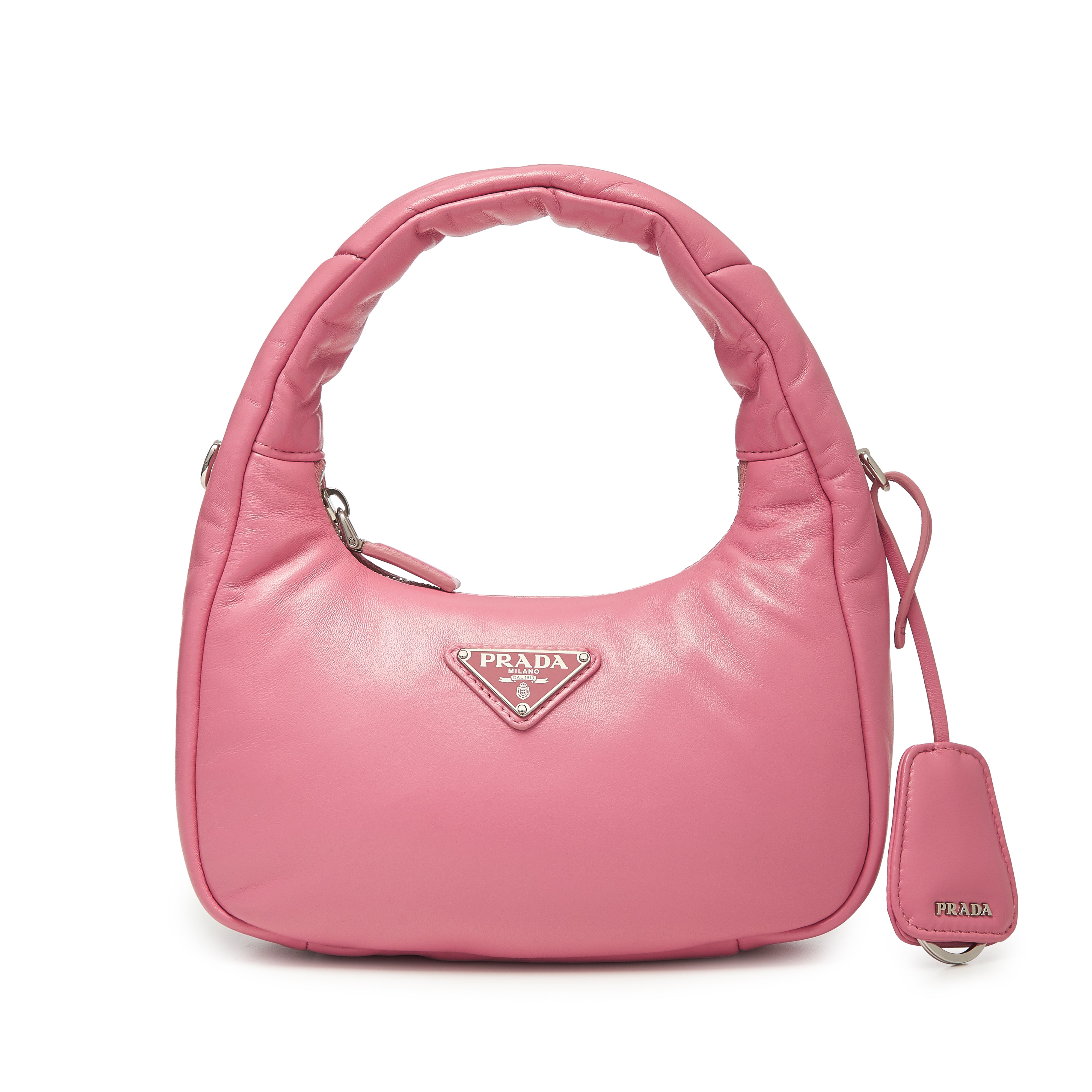 PRADA: crossbody bag in matelassé nappa - Blush Pink