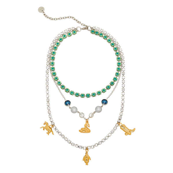 Marni - Women's Rhinestone Charm Necklace - (Multi)