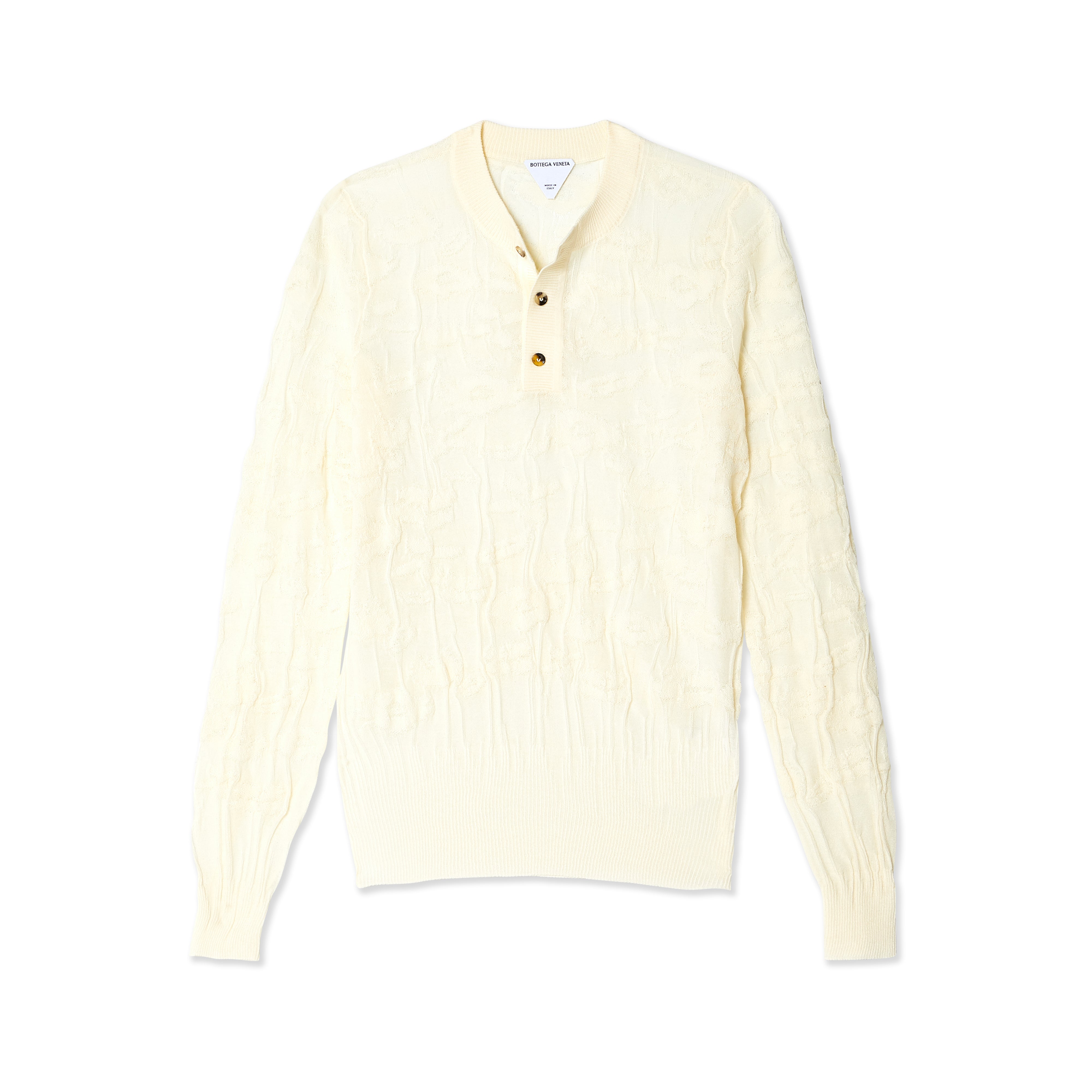 RRL Waffle-Knit Henley Shirt Paper White