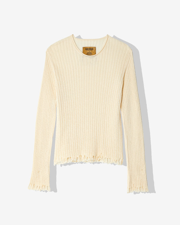 Uma Wang - Women's Frayed Sweater - (Off White)