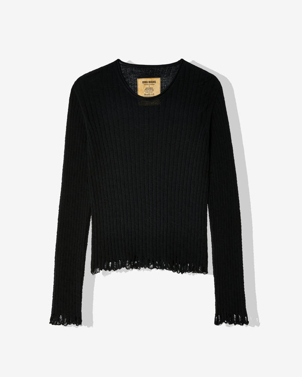 Uma Wang - Women's Frayed Sweater - (Black)