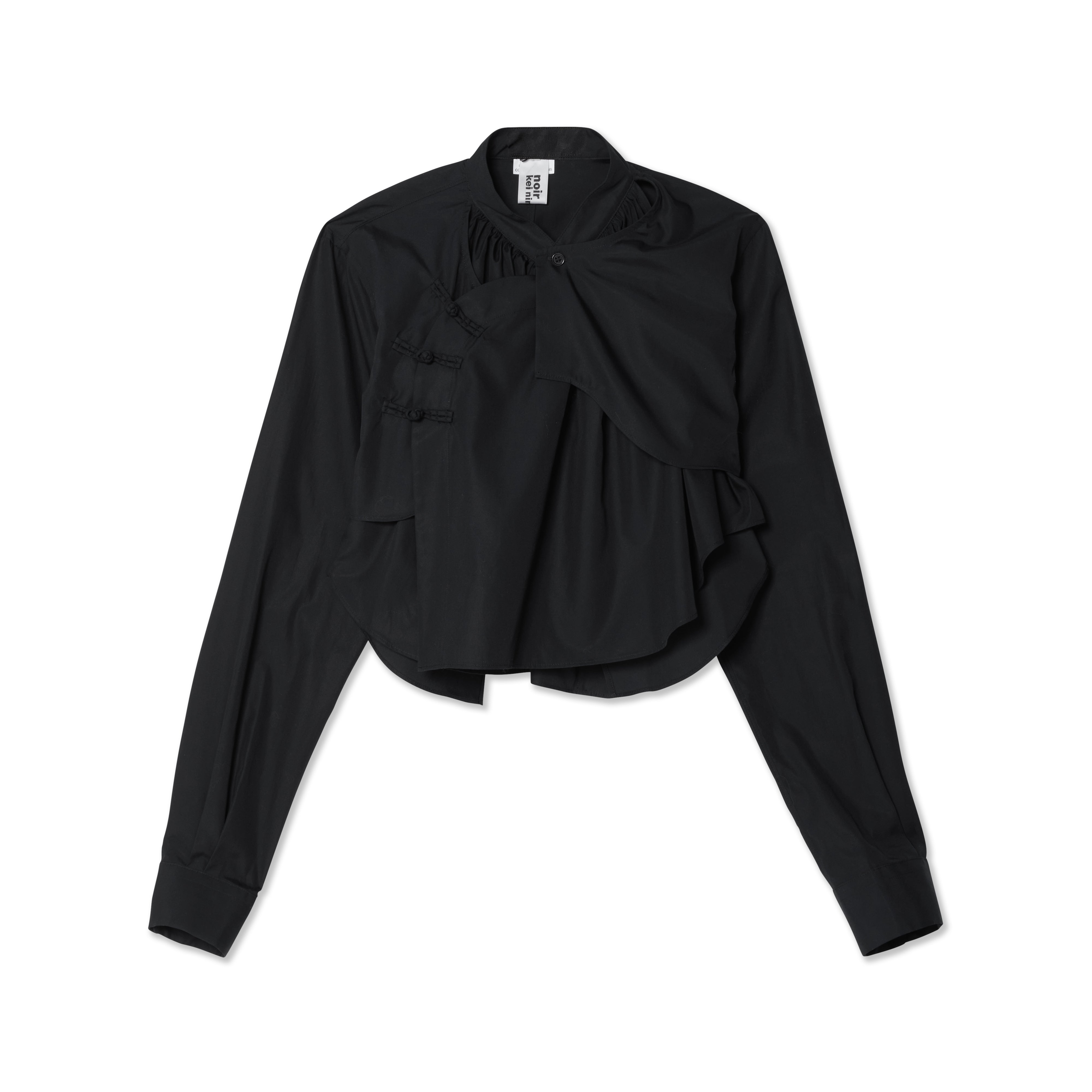 Noir Kei Ninomiya - Women's Cropped Collarless Shirt - (Black