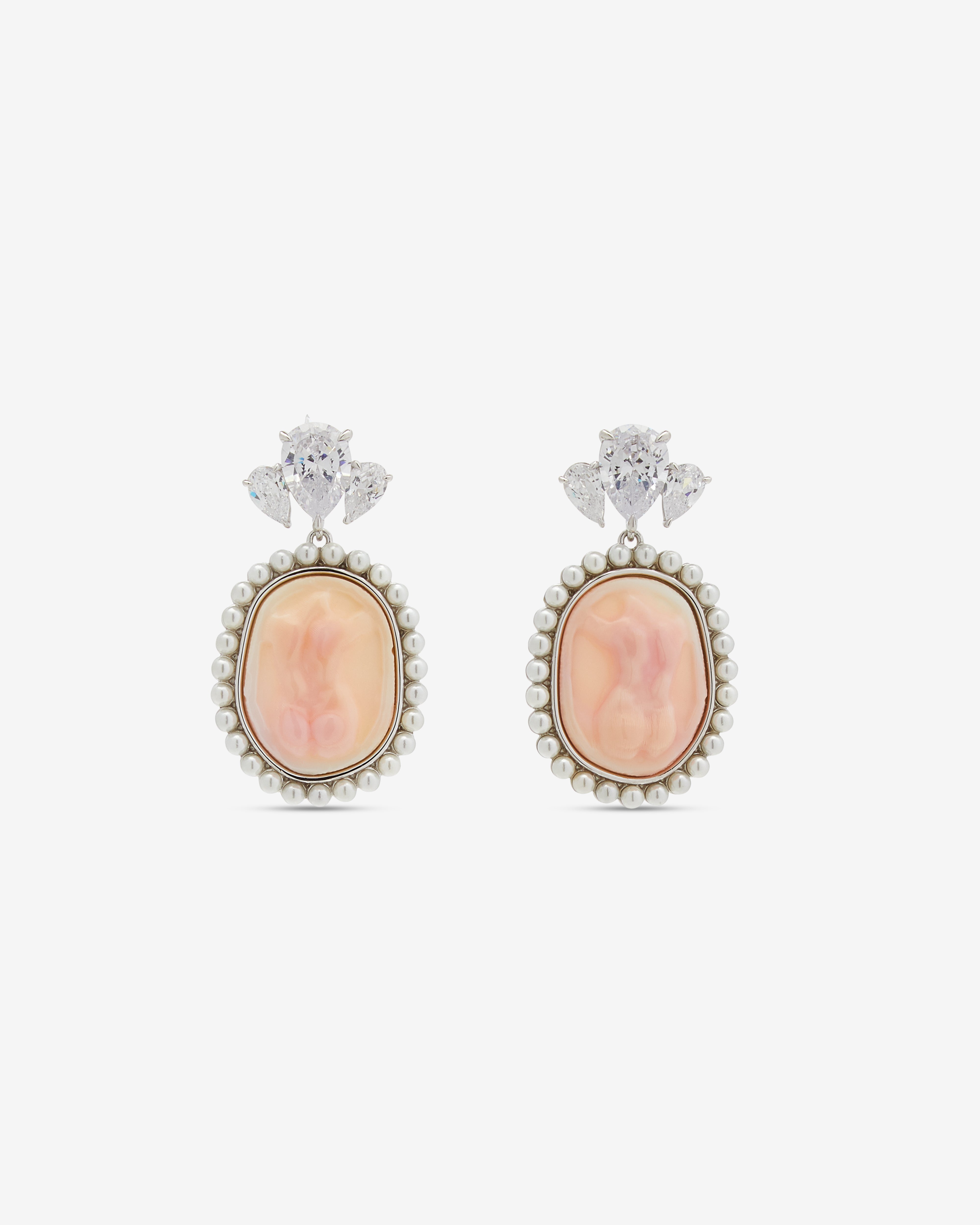 Shushu/Tong - Women's Embossed Earrings - (Pink)