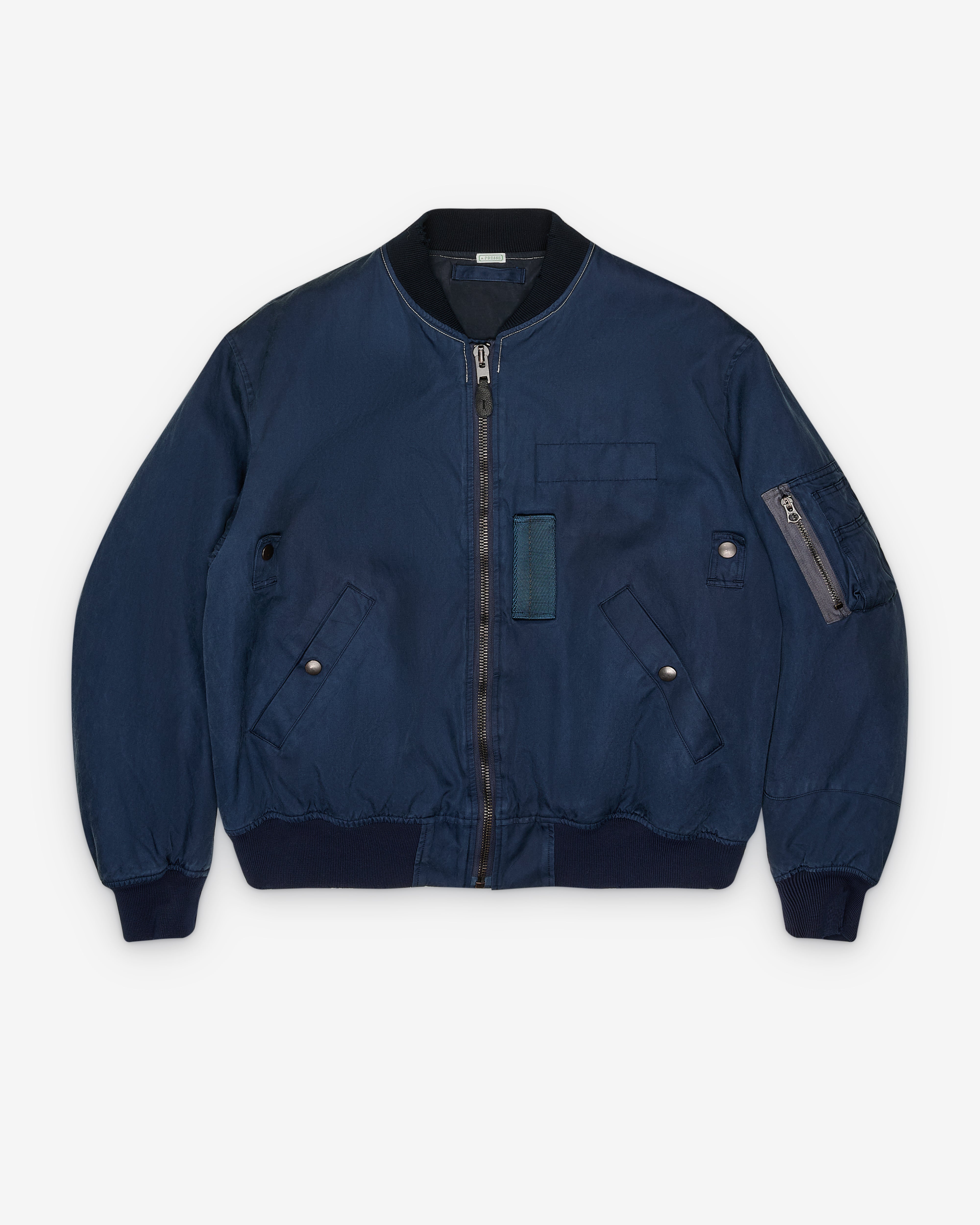 A.Presse: Men's Vintage Silk Flight Jacket (Navy) | DSMNY E-SHOP
