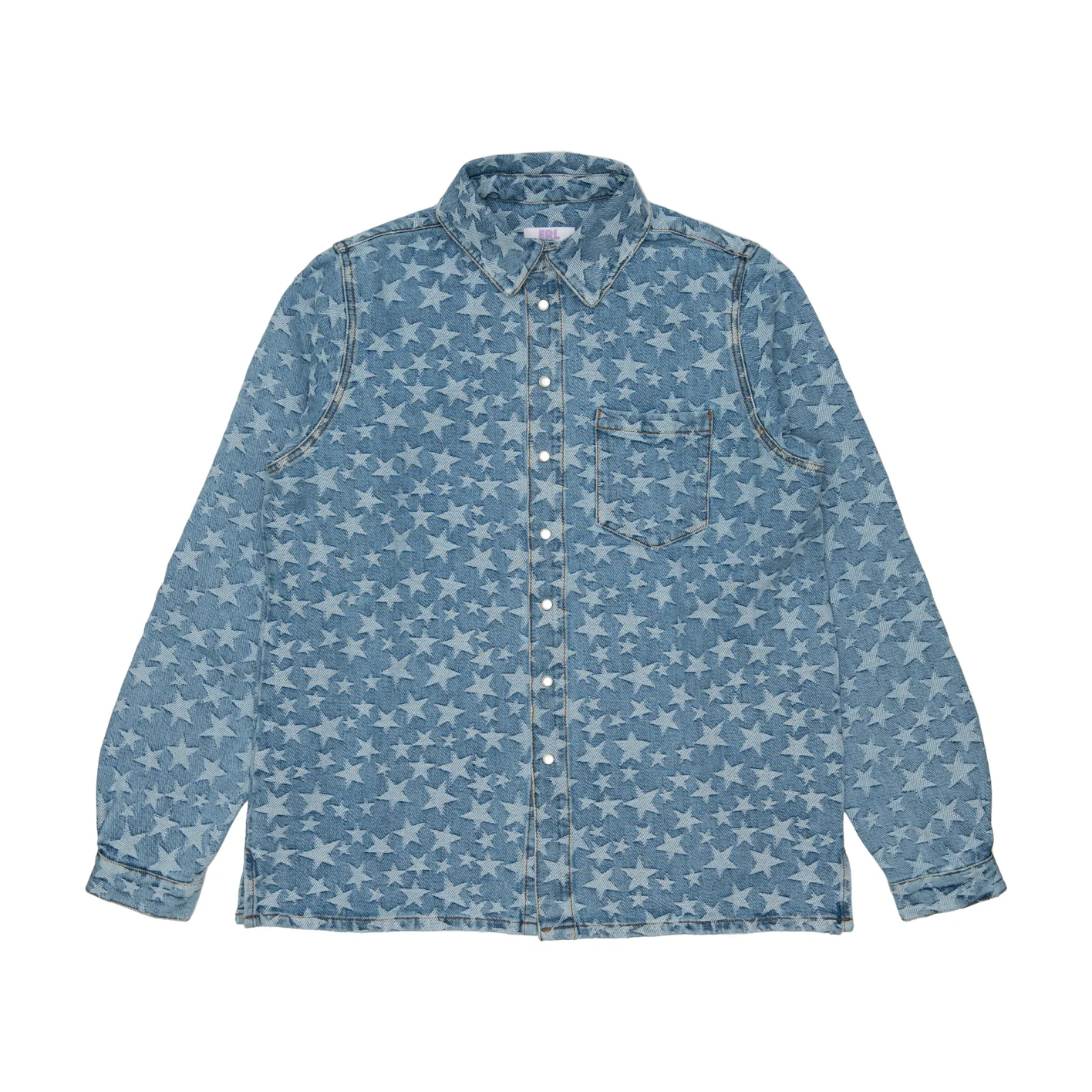 ERL Blue Jacquard Denim Shirt - 1 Light Blue