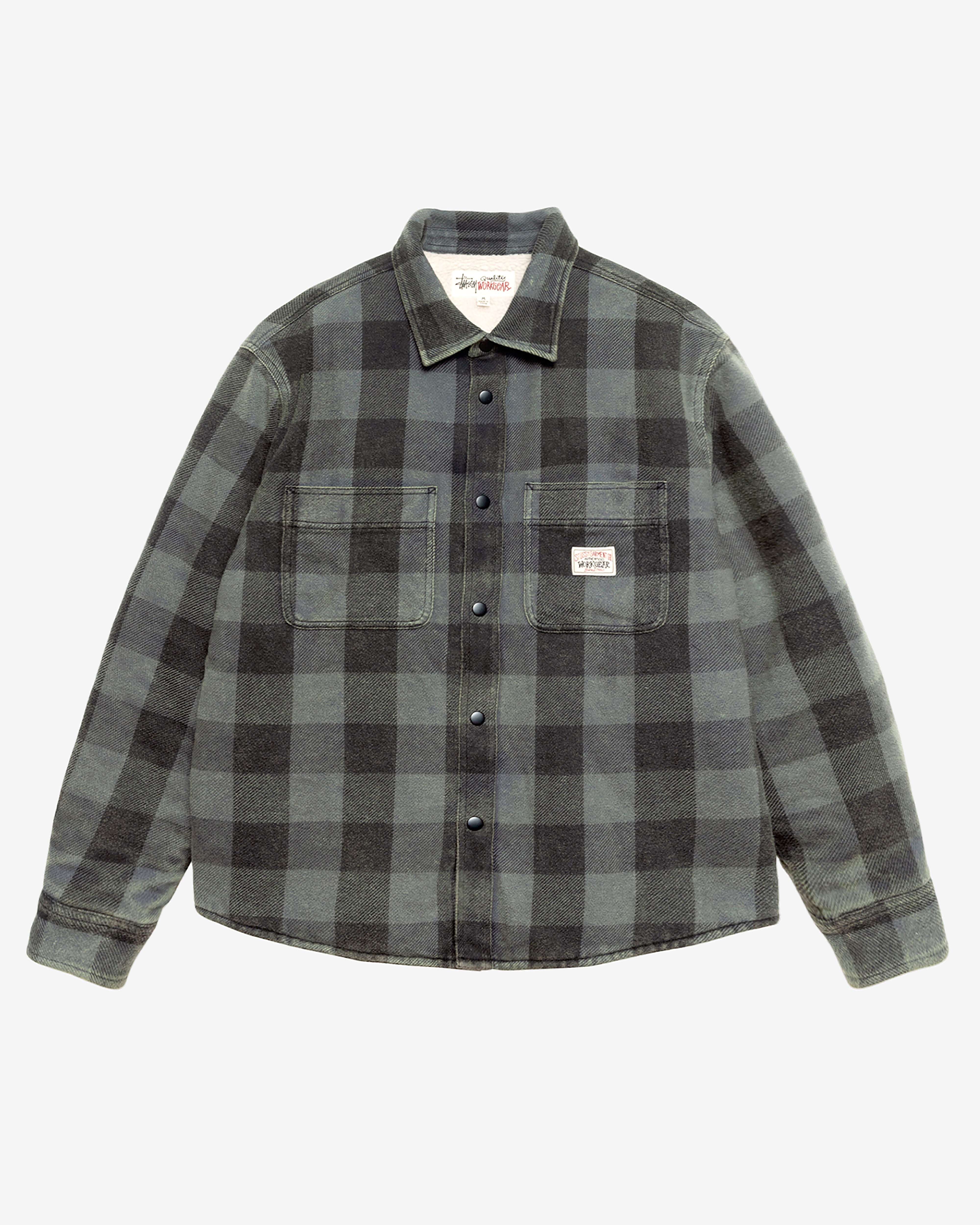 Stüssy: Men's Buffalo Plaid Shirt (Grey) | DSMNY E-SHOP
