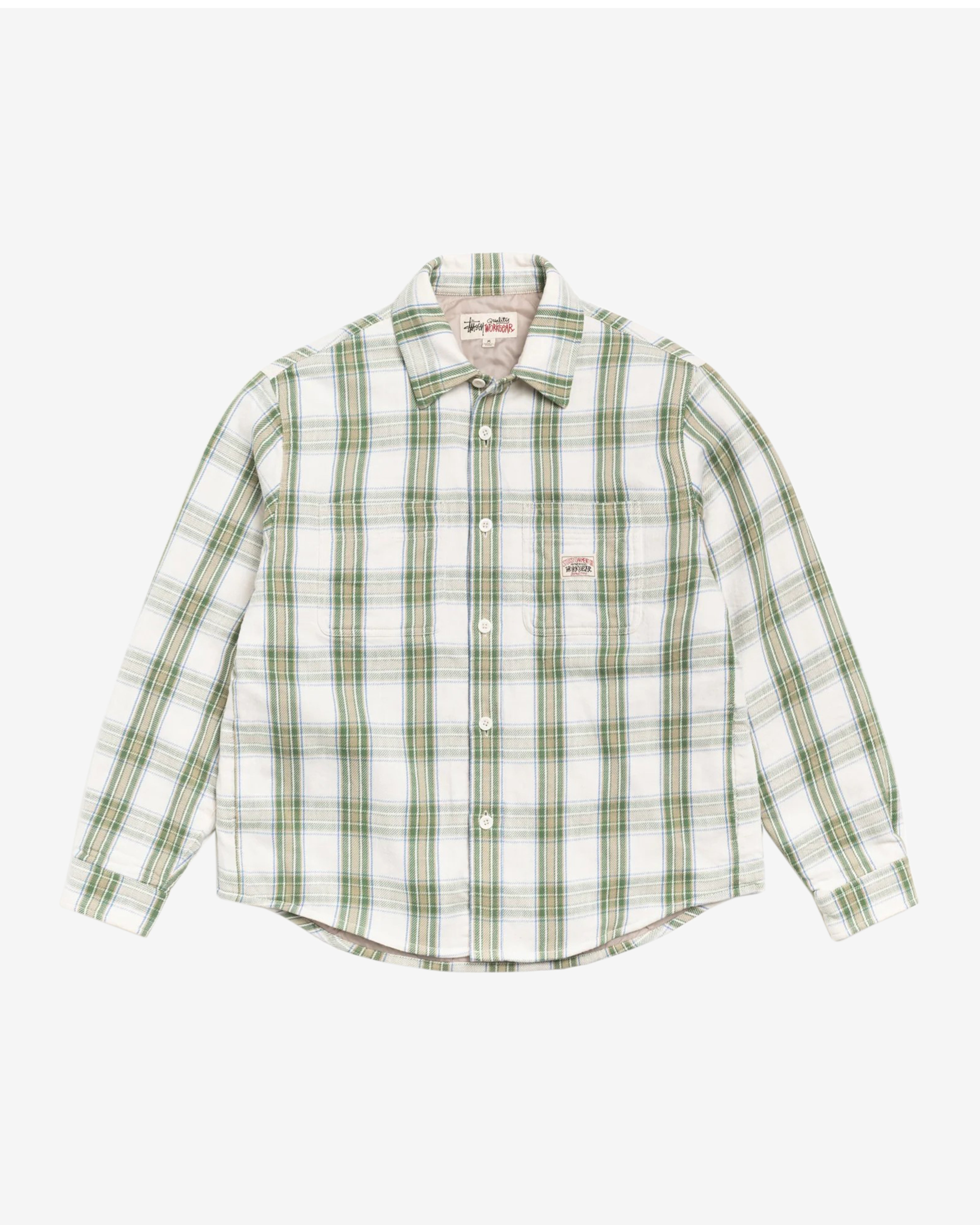 Stüssy: Men's Lau Plaid Shirt Jacket (Off White) | DSMNY E-SHOP