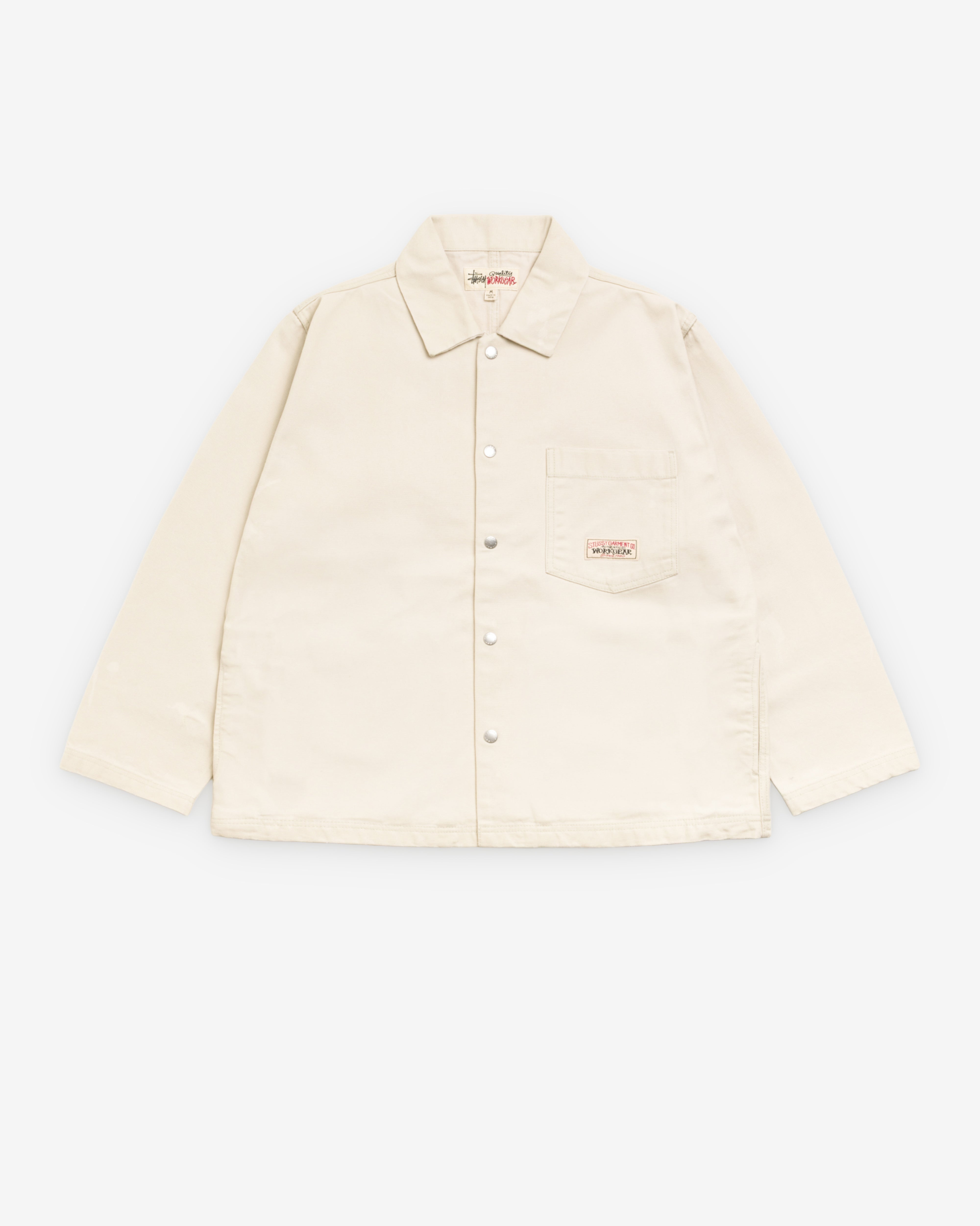 Stüssy: Men's Canvas Work Overshirt (Bone) | DSMNY E-SHOP