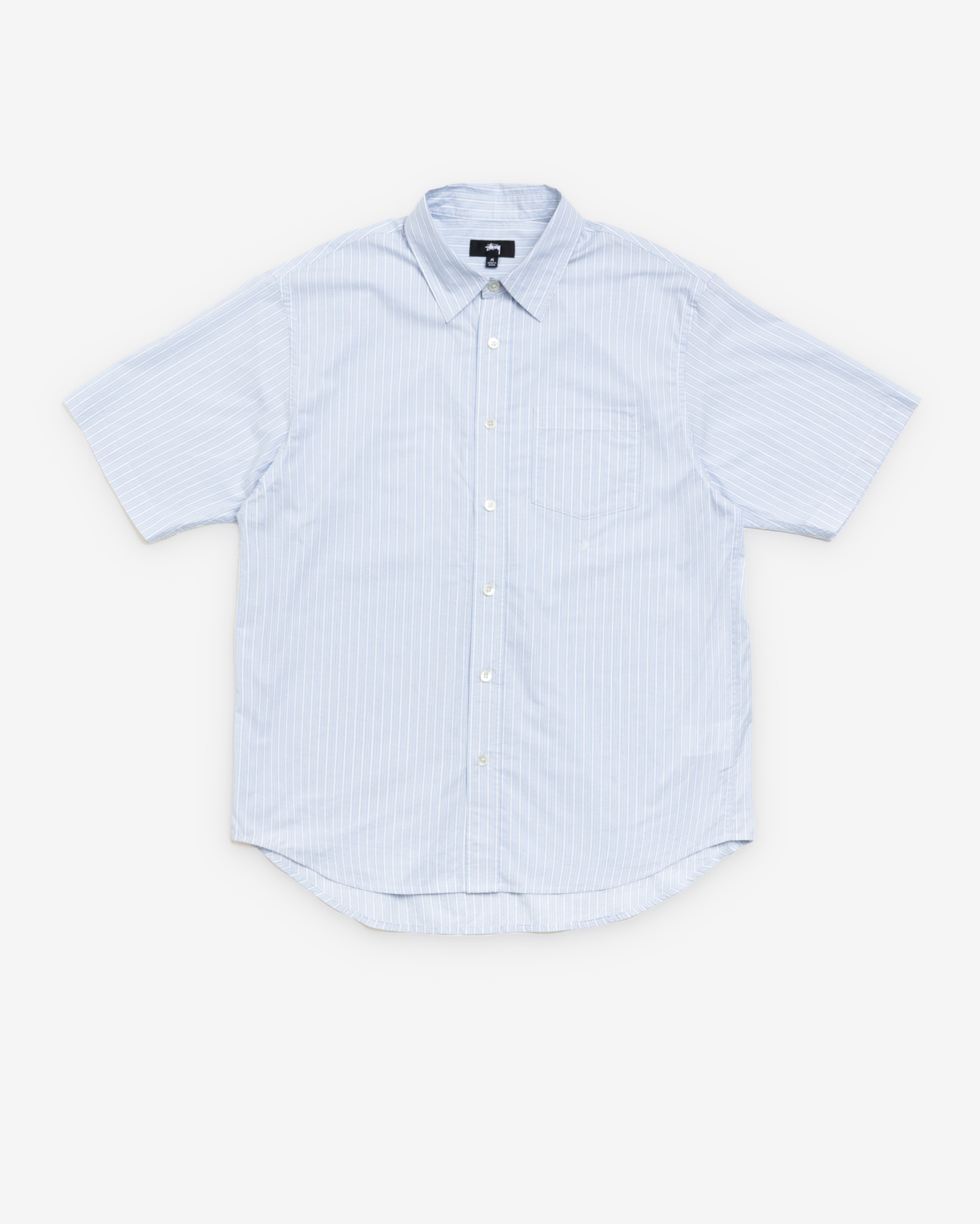STUSSY ストライプ メッシュシャツ Lサイズ Stüssy: Men's Standard SS Shirt (Blue Stripe) | DSMNY E-SHOP