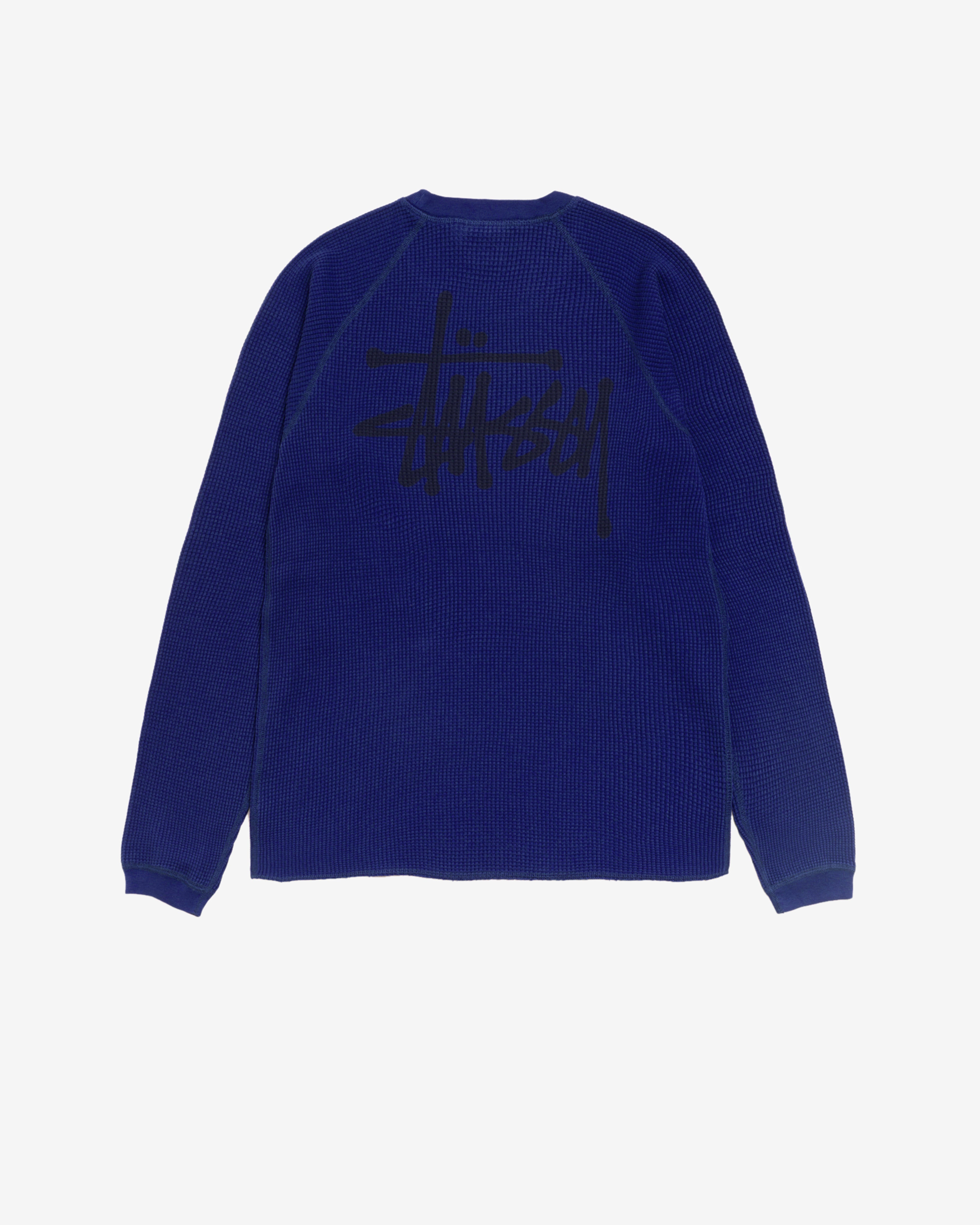 Stüssy: Men's Raglan Thermal Basic Stock (Indigo) | DSMNY E-SHOP