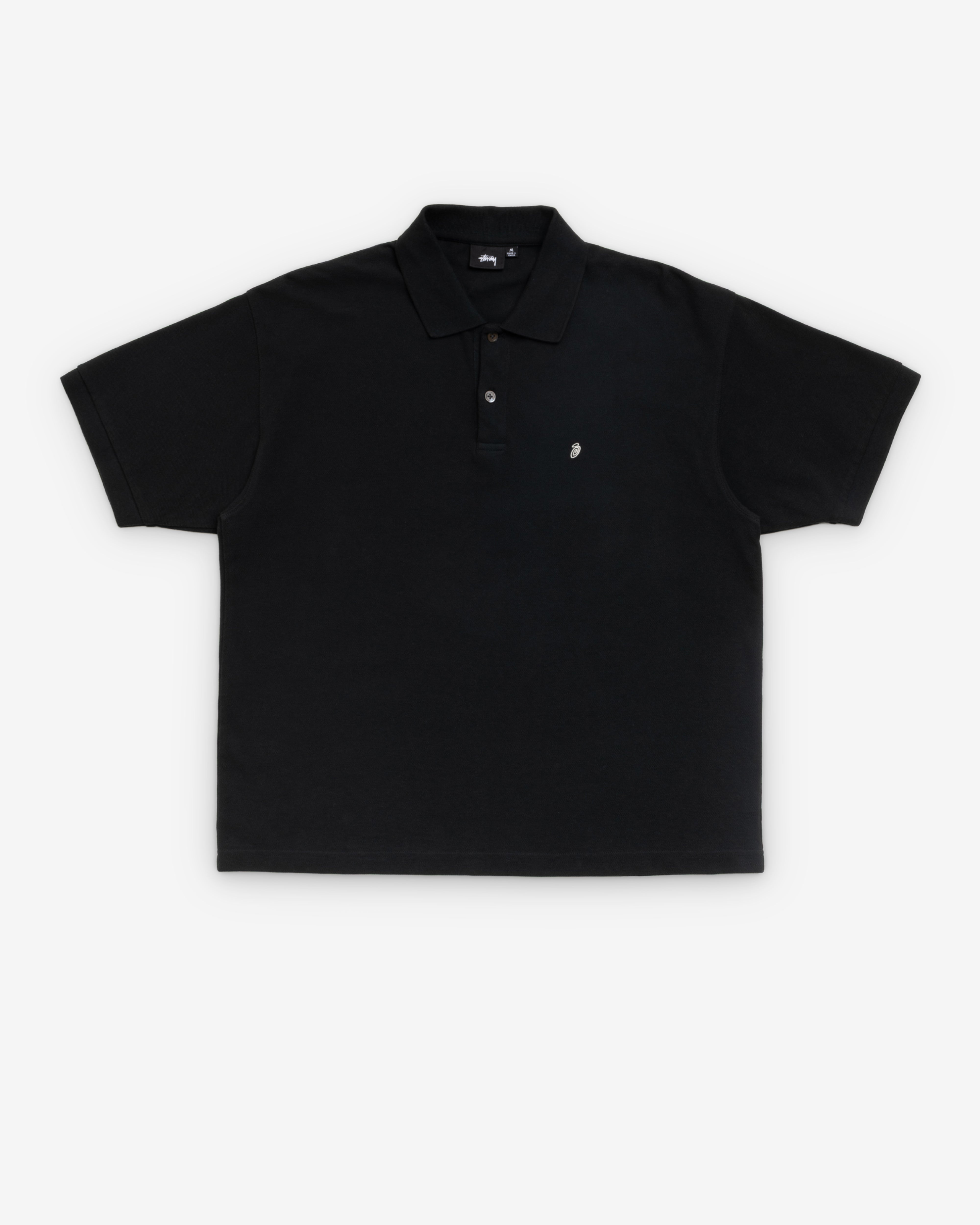 Stüssy: Men's Classic Pique Polo (Black) | DSMNY E-SHOP