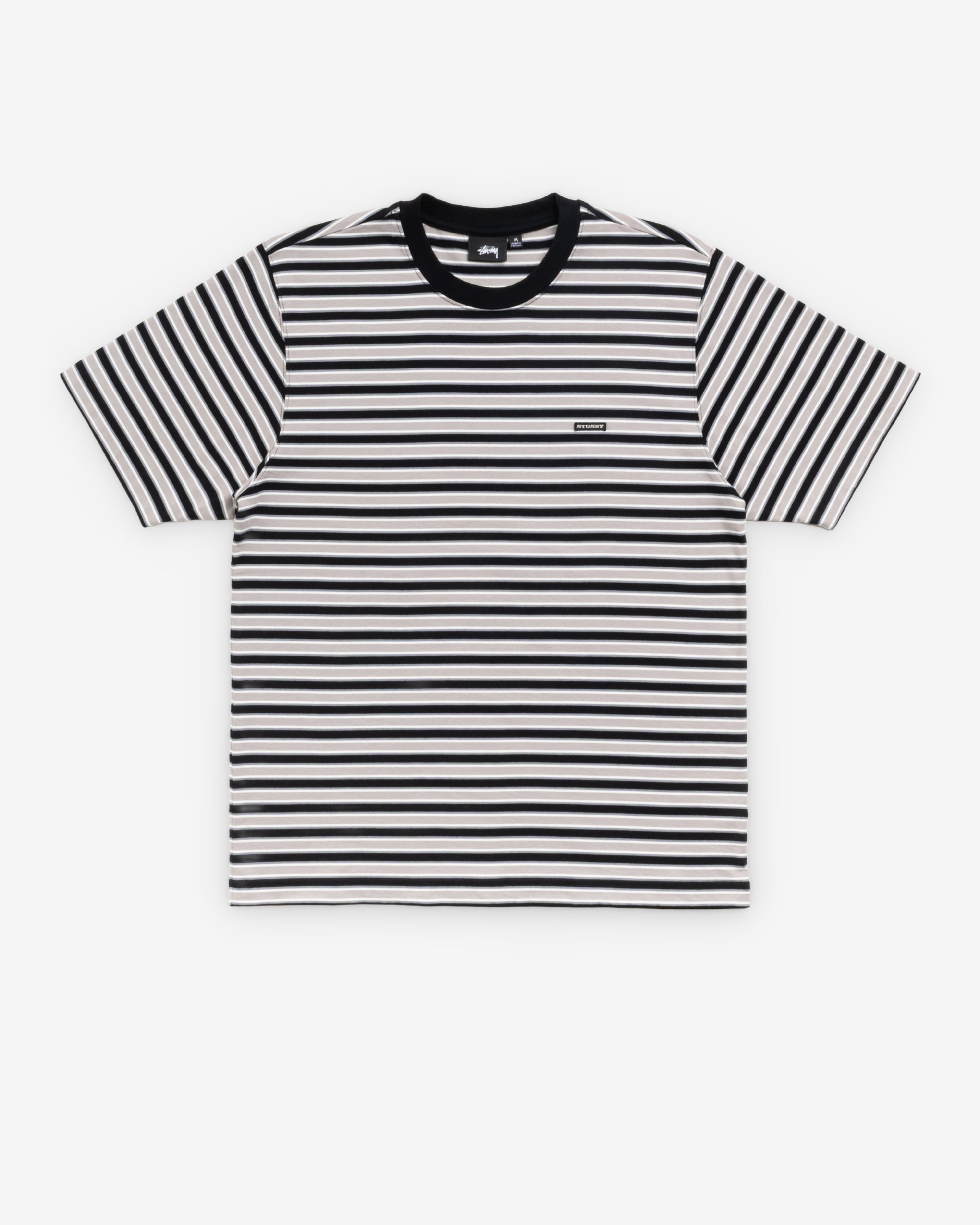 Stüssy: Men's Beach Stripe Short Sleeve Tee (Black) | DSMNY E-SHOP