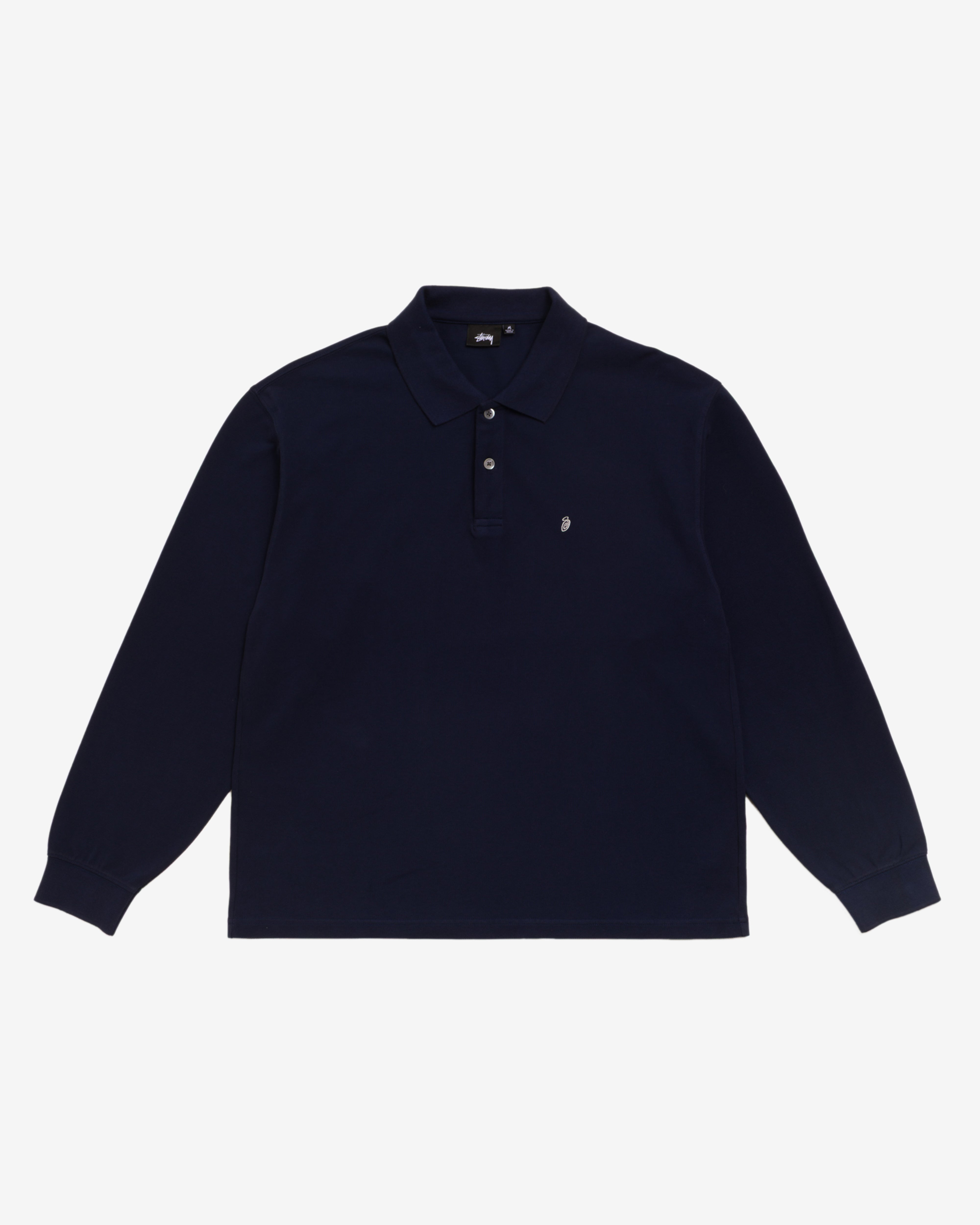 Stüssy: Men's Classic LS Pique Polo (Navy) | DSMNY E-SHOP