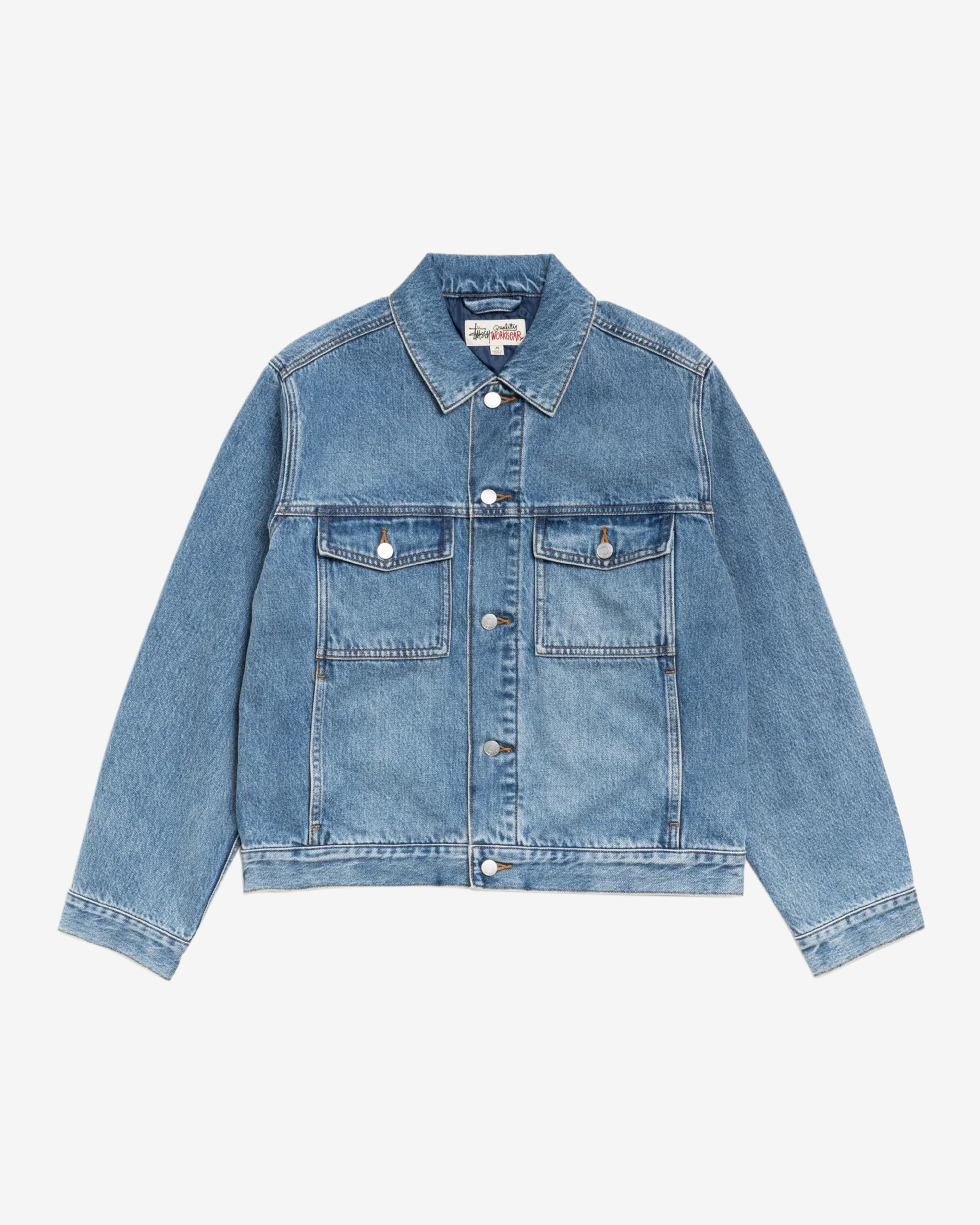 Stüssy: Men's Lined Denim Trucker (Indigo Stone Wash) | DSMNY E-SHOP