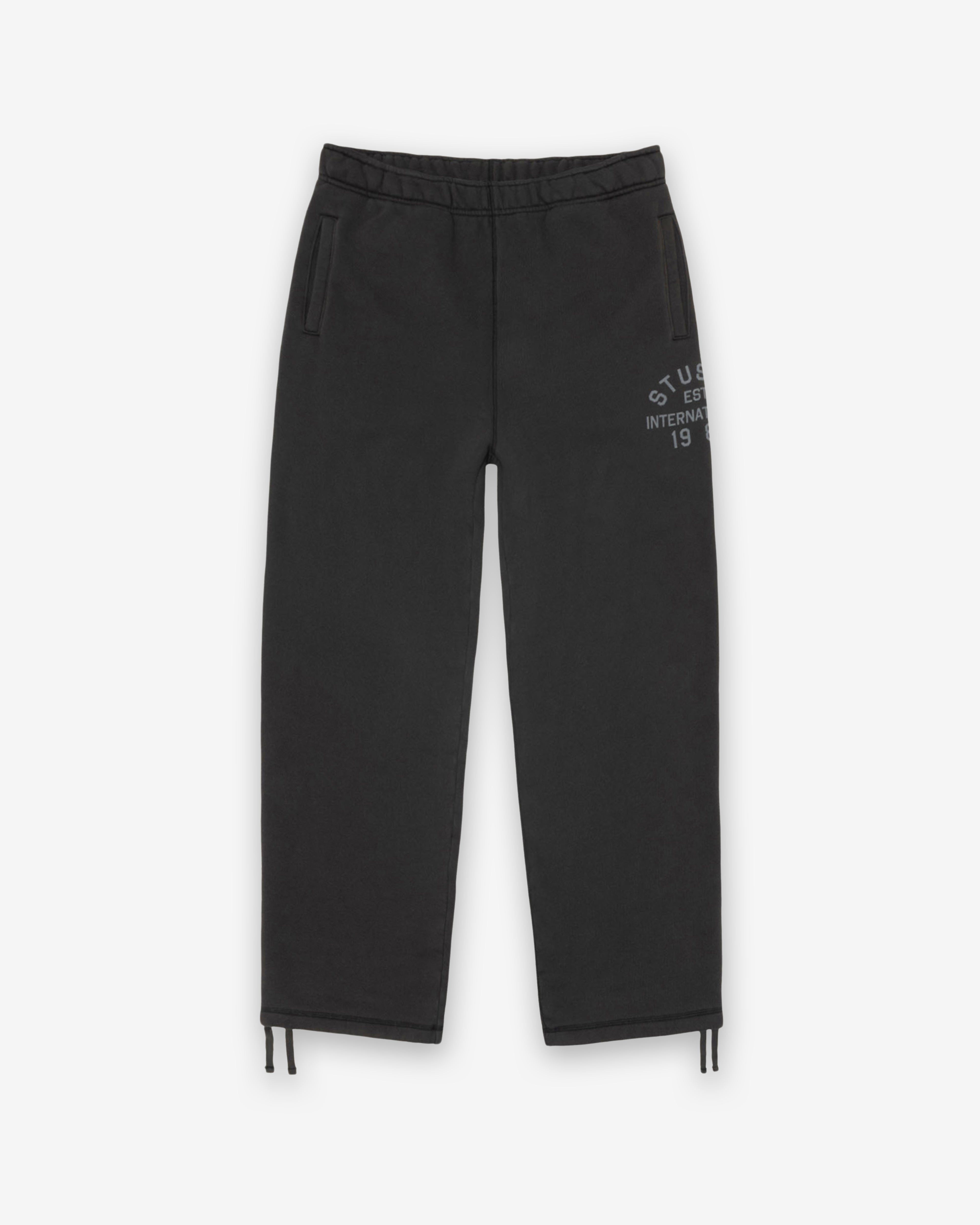 Stüssy: Men's Stüssy Establised Fleece Pants (Black) | DSMNY E-SHOP