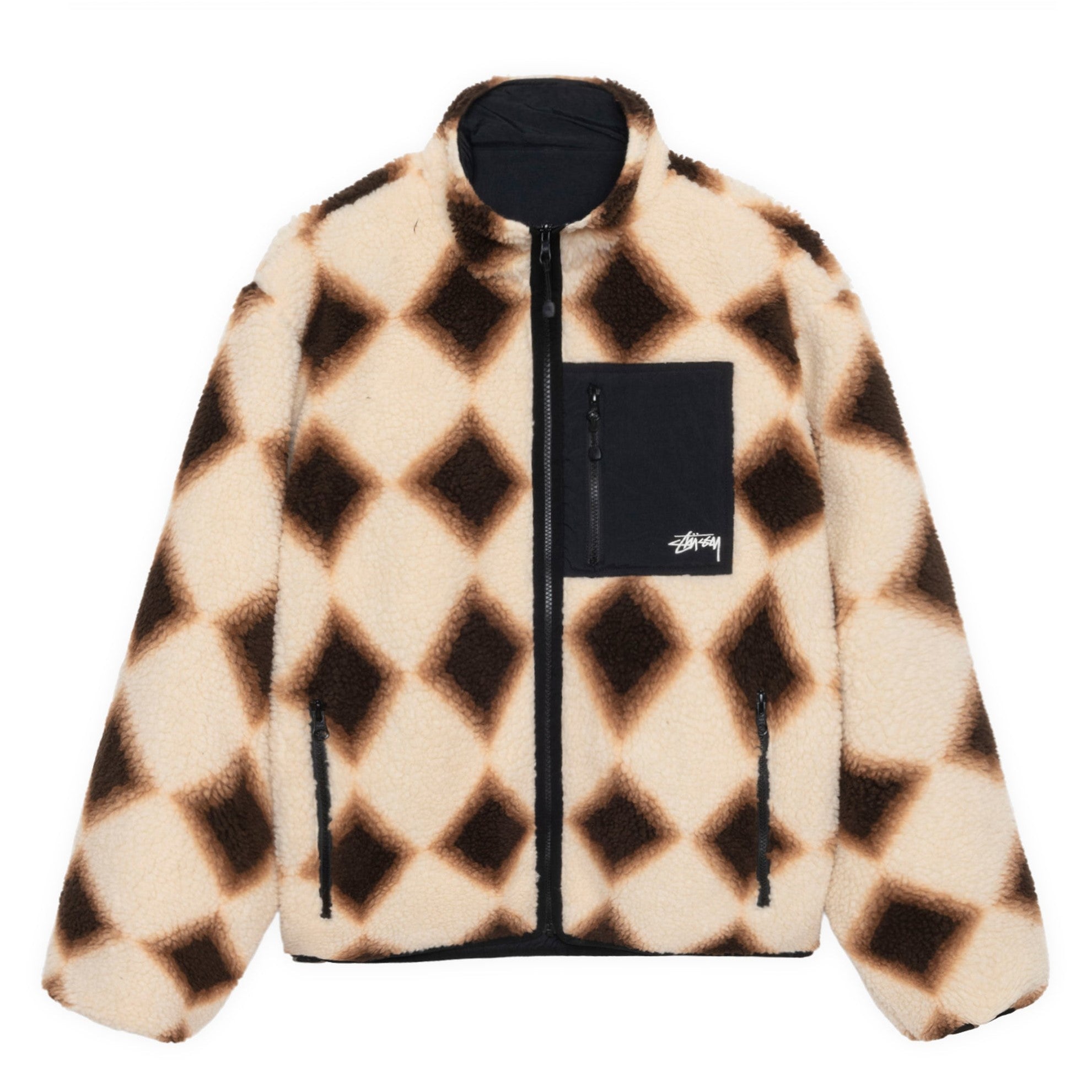 Stüssy Sherpa Reversible Diamond Jacket (Tan)1