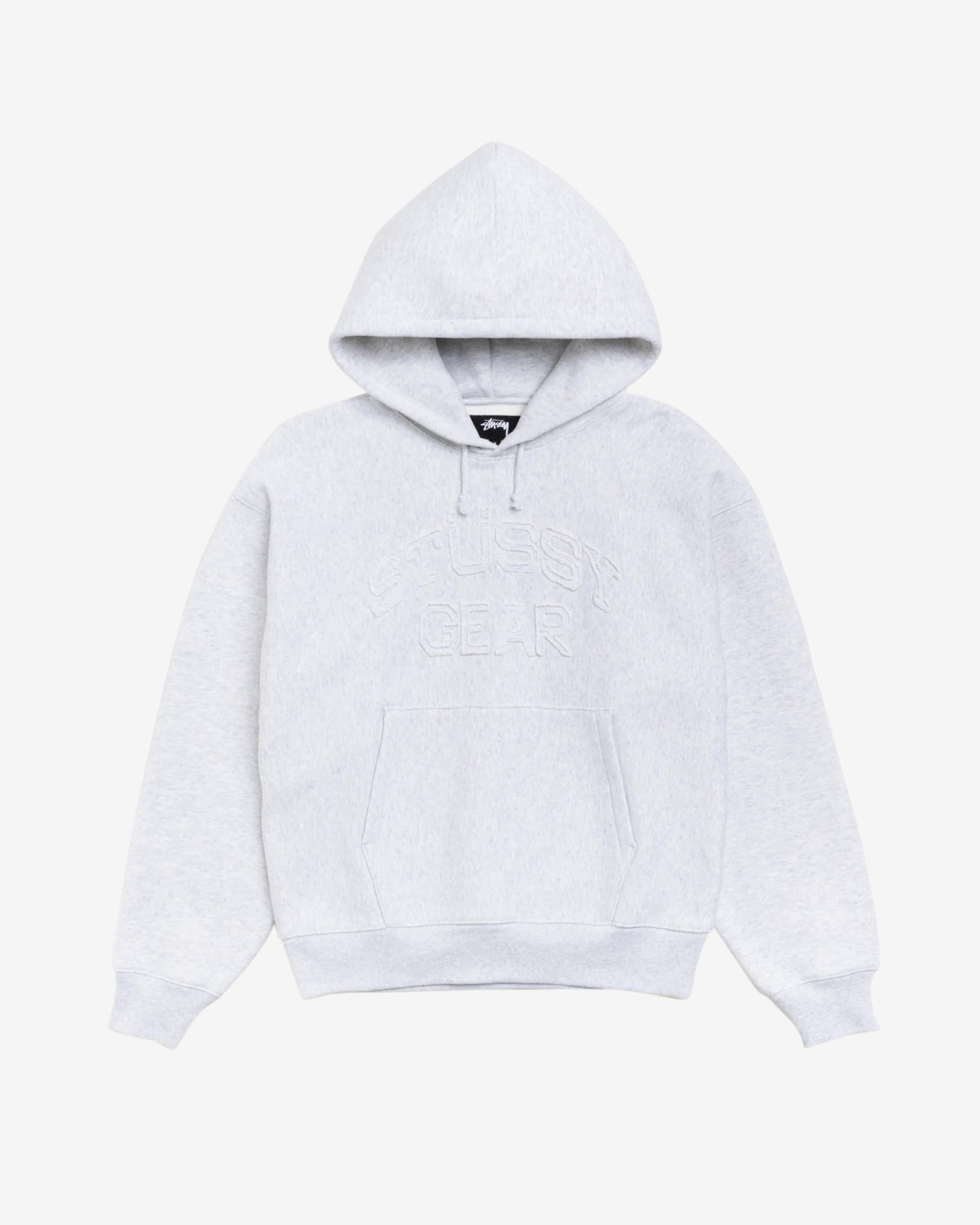 Stüssy: Men's Gear Applique Hoodie (Ash Heather) | DSMNY E-SHOP