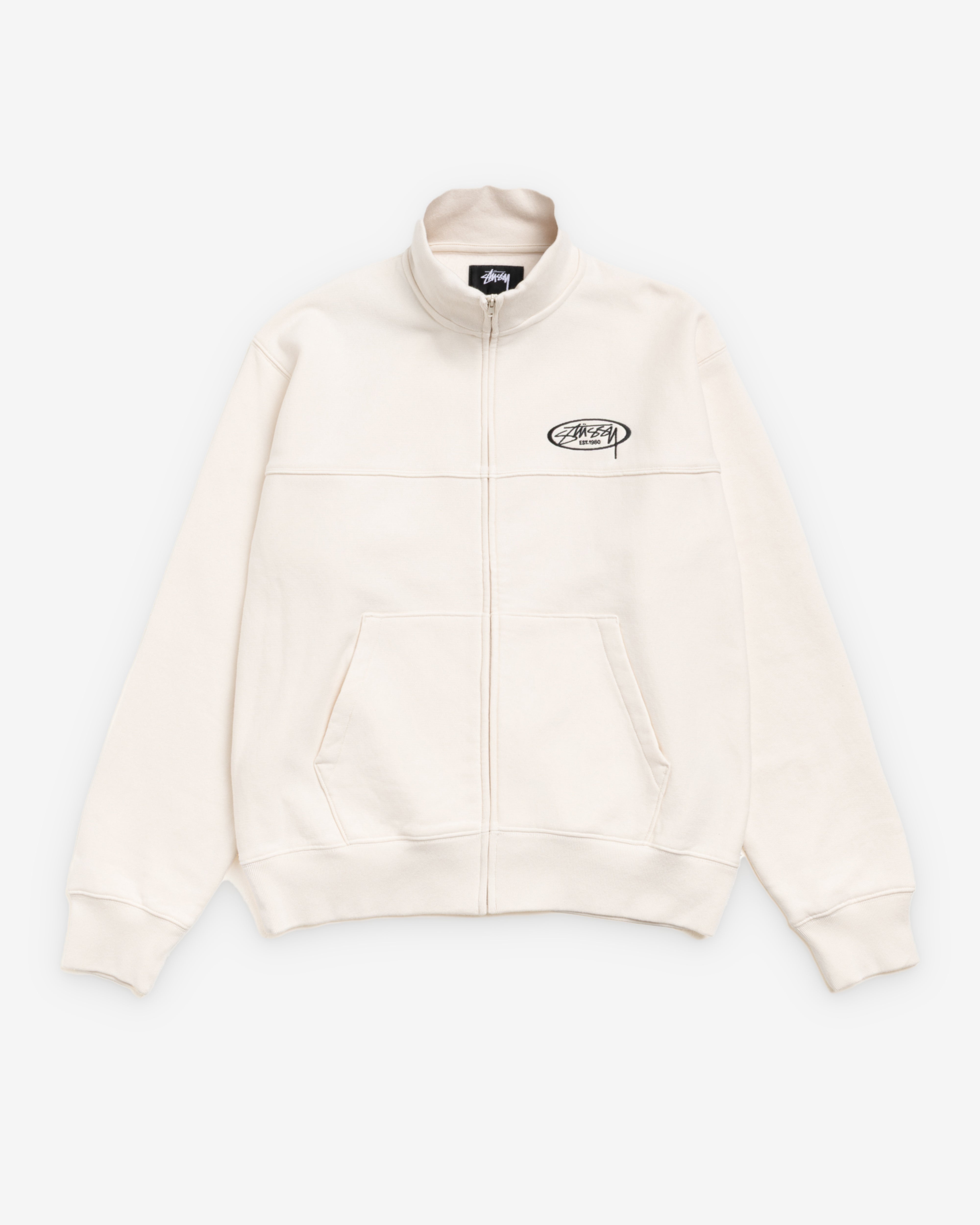 Stüssy: Men's Fleece Track Jacket (Cream) | DSMNY E-SHOP