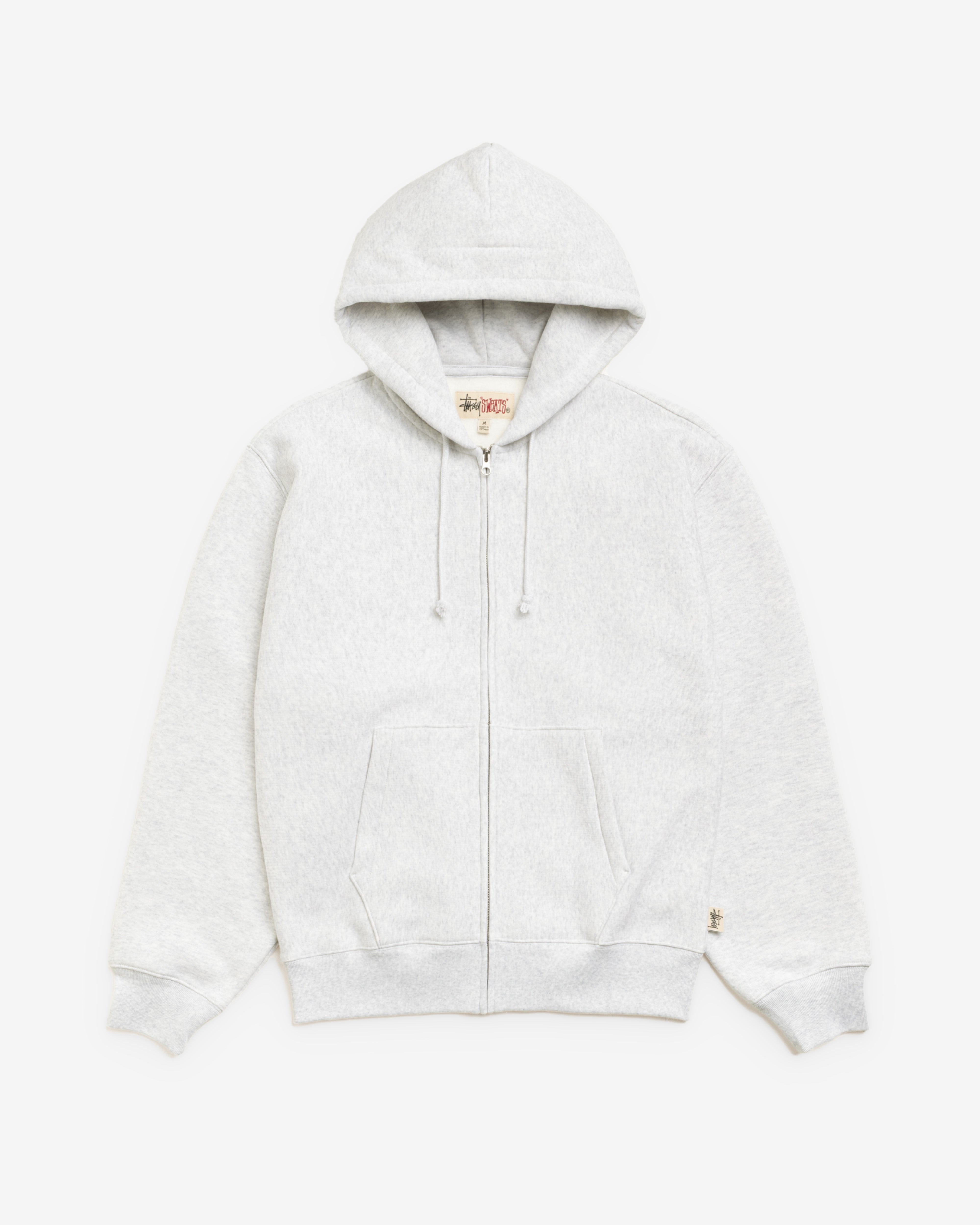 Stüssy: Men's Fleece Zip Hoodie (Ash Heather) | DSMNY E-SHOP