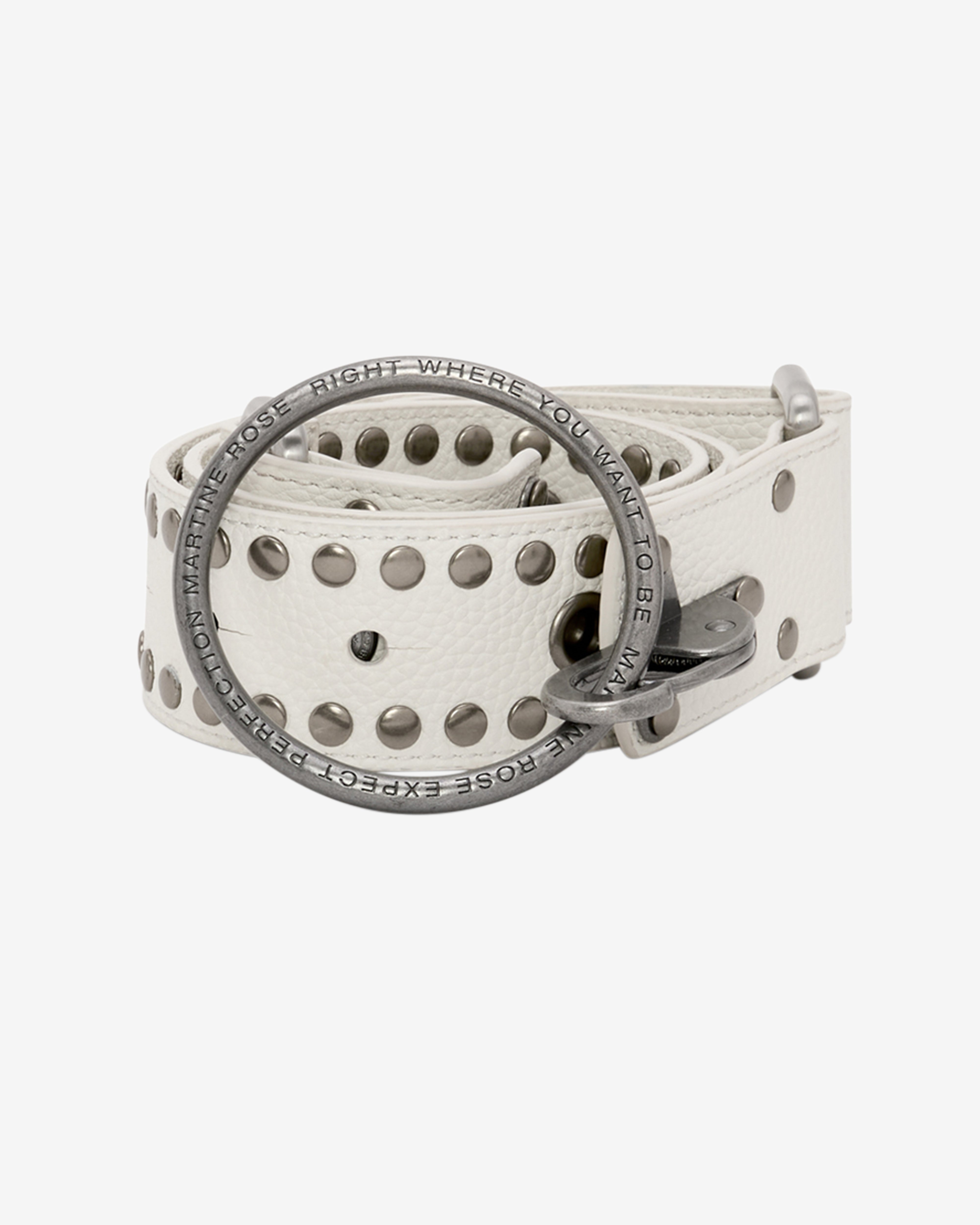 3611 Ladies Oval Buckle Metal Circle Studded Leather Belt, White | White Silver Pyramid Studded Leather Belt Punk – shop.AxeDr.com main image 4
