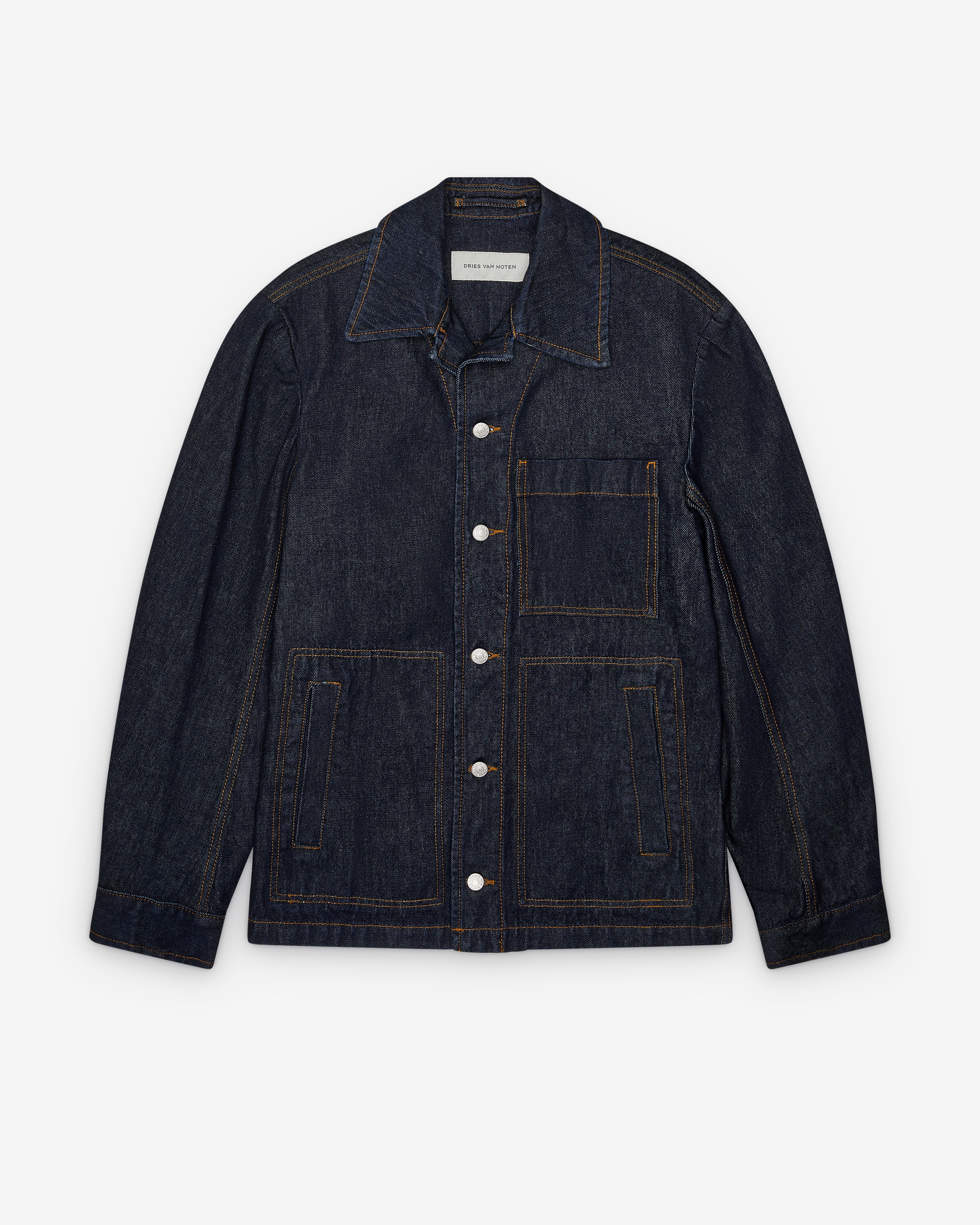 Dries Van Noten: Men's Vorman Denim Jacket (Indigo) | DSMNY E-SHOP