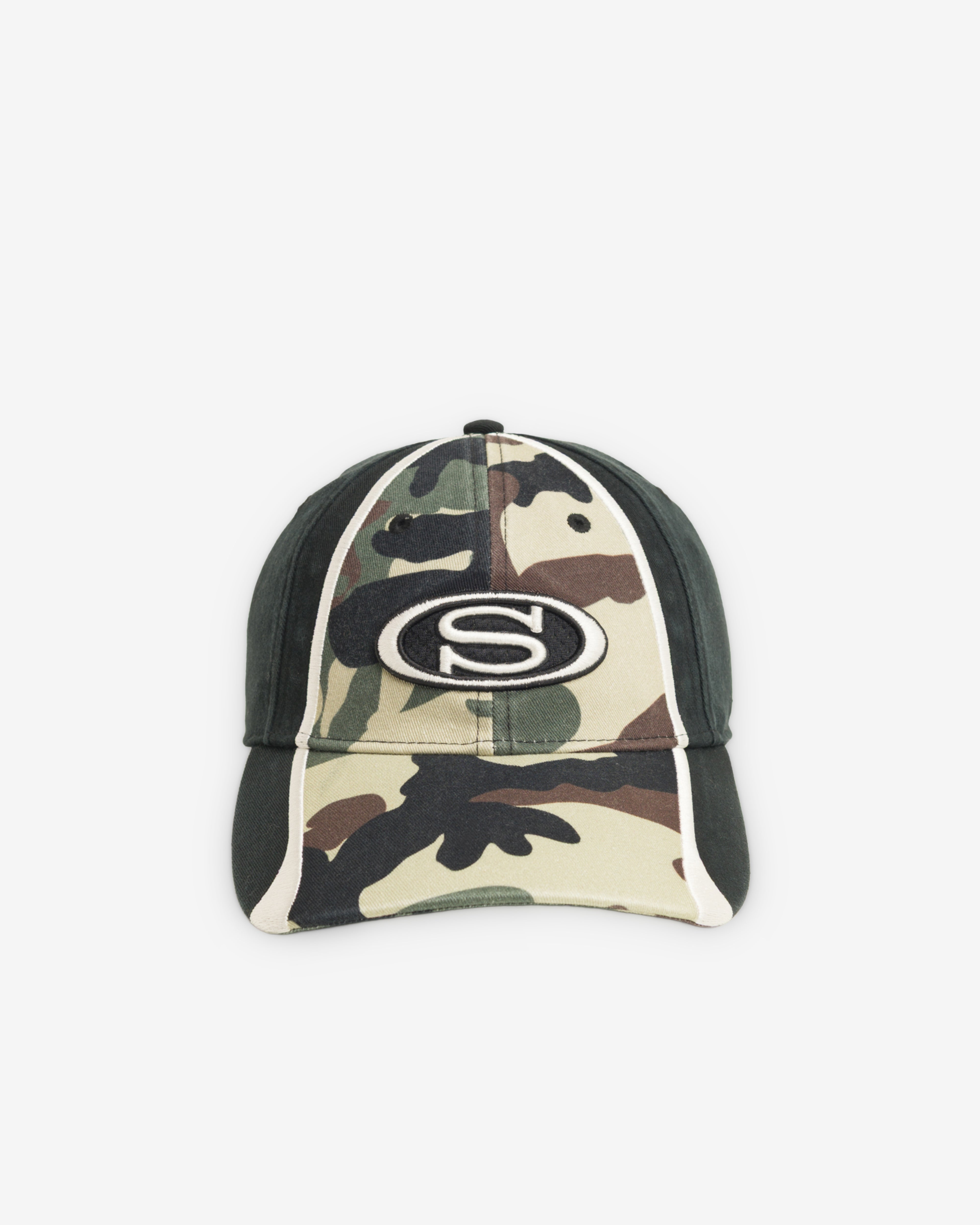 Stüssy: Men's LP S Oval Strapback Cap (Woodland Camo) | DSMNY E-SHOP