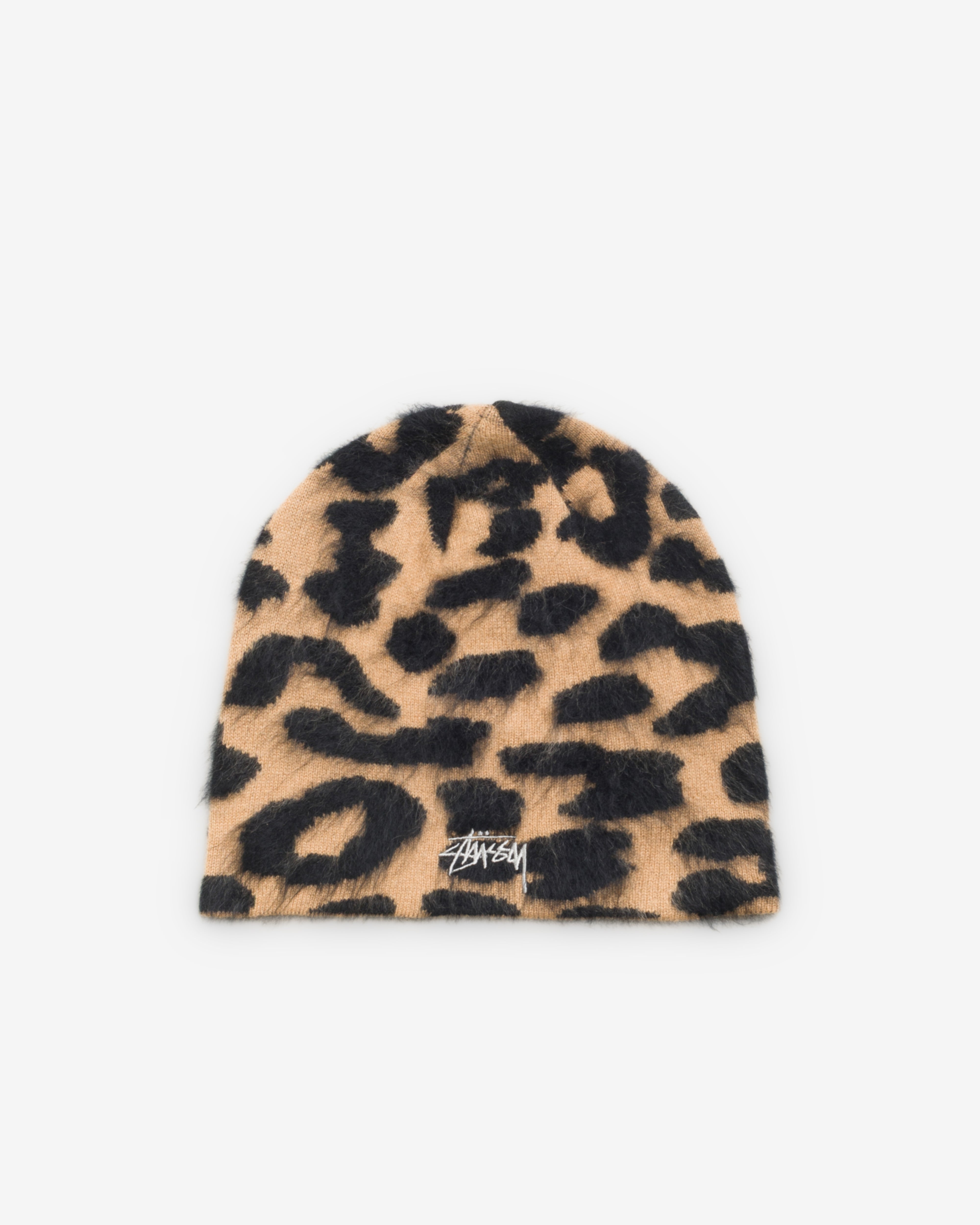 Stüssy: Men's Cashmere Leopard Skullcap (Caramel) | DSMNY E-SHOP