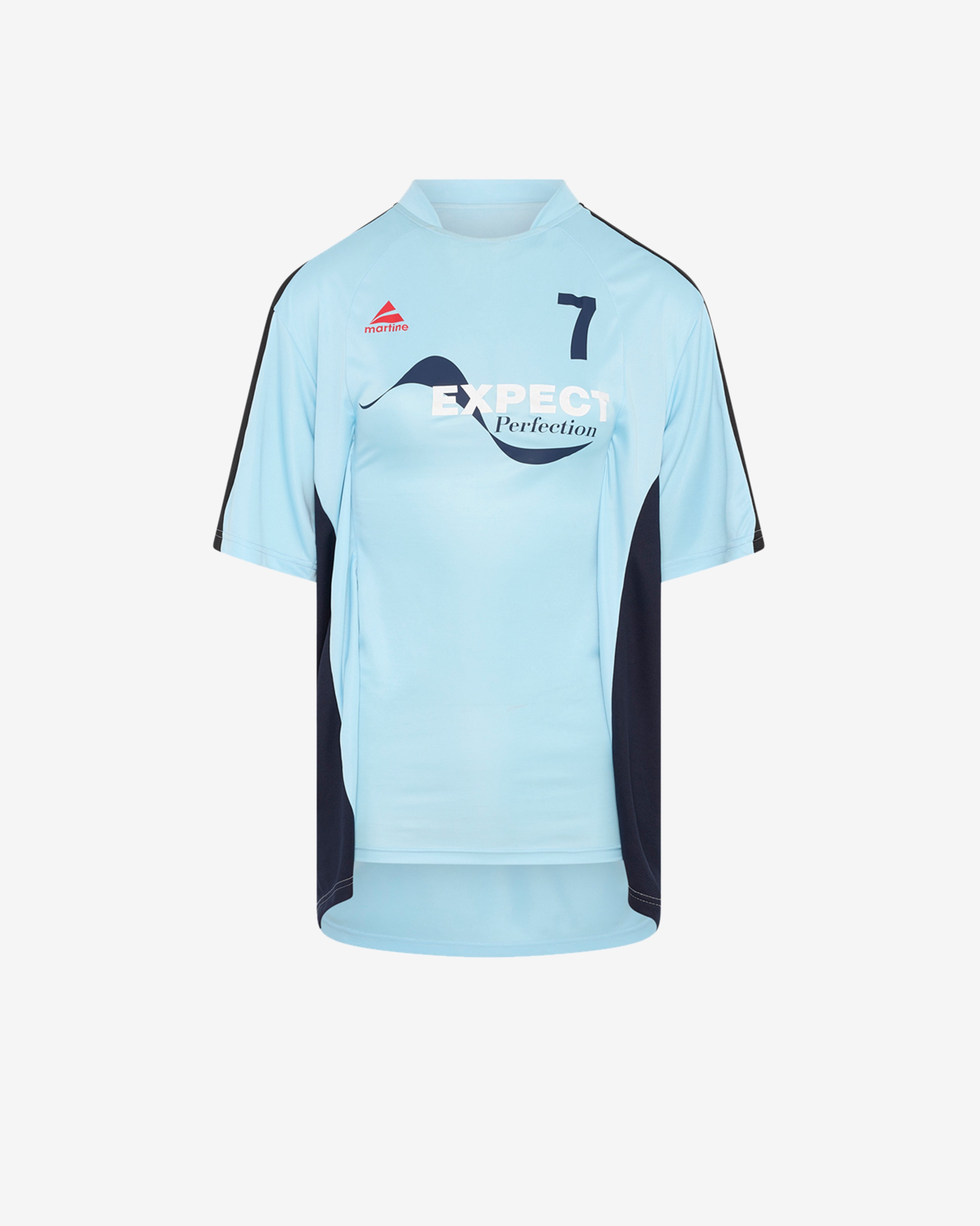 Martine Rose: Women's Half Stretch Football Top (Blue) | DSMNY E-SHOP