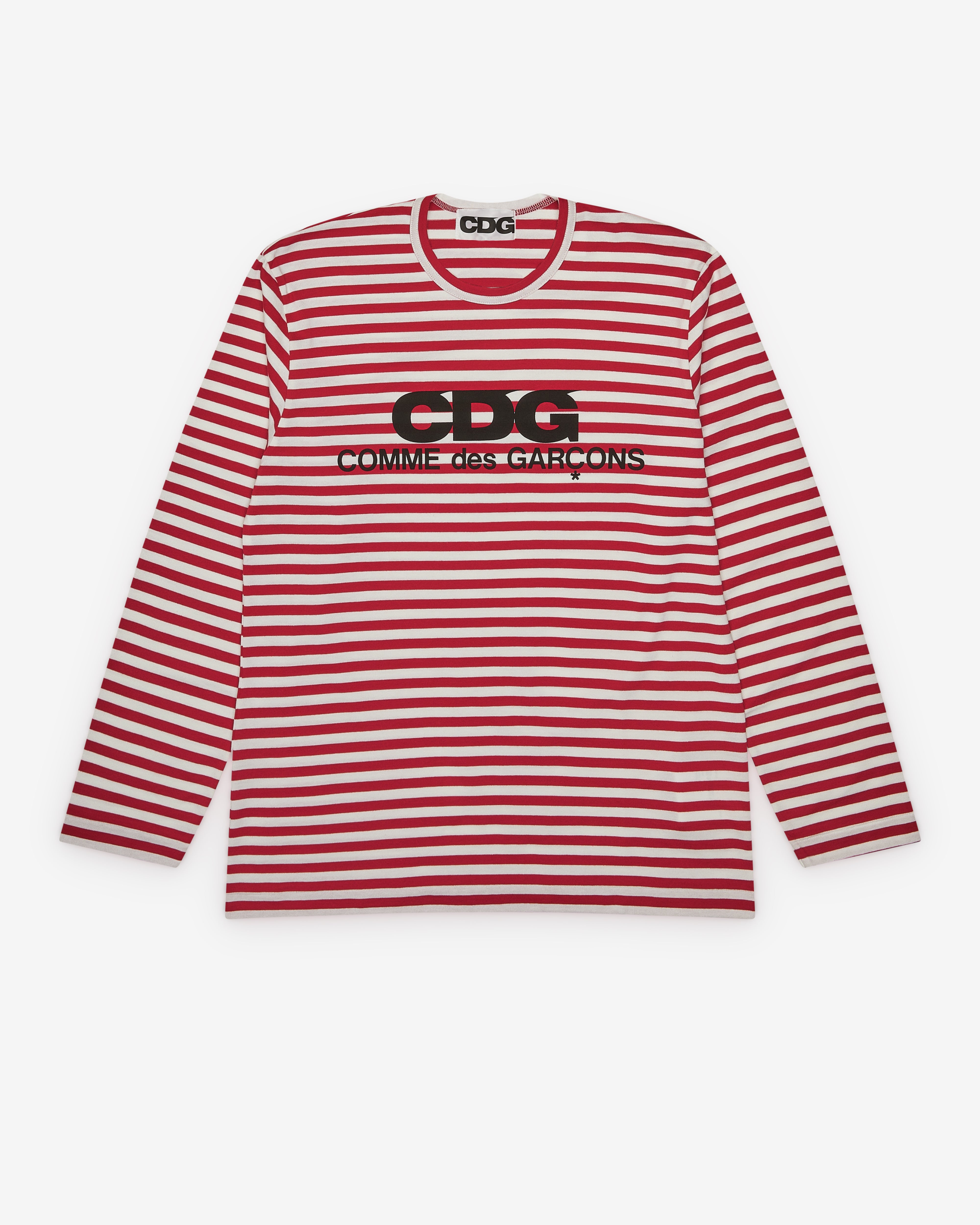 CDG: Striped Long Sleeve T-Shirt (Red) | DSMNY E-SHOP
