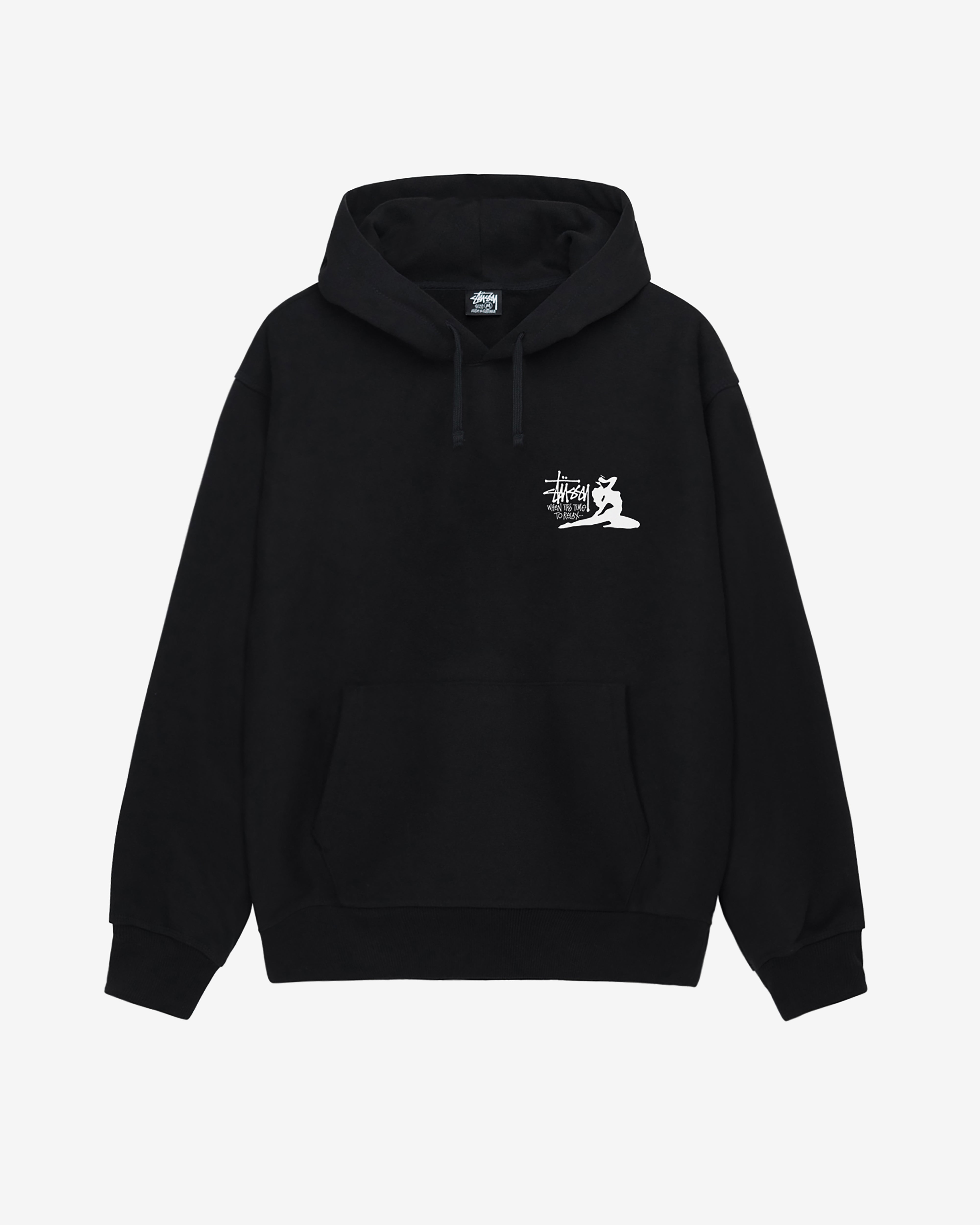 Stüssy: Men's Relax Hoodie (Black) | DSMNY E-SHOP