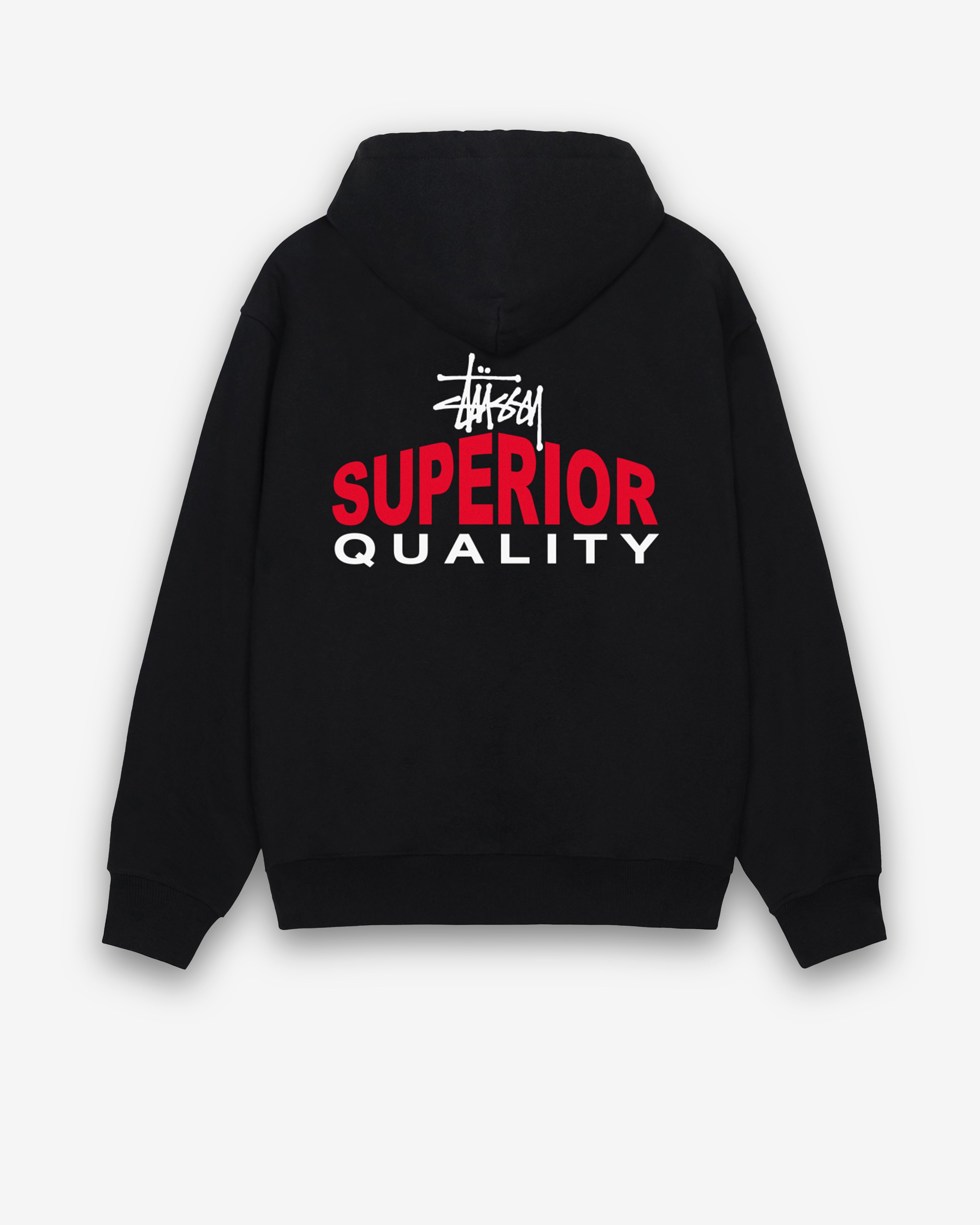 Stüssy: Men's Superior Quality Zip Hoodie (Black) | DSMNY E-SHOP