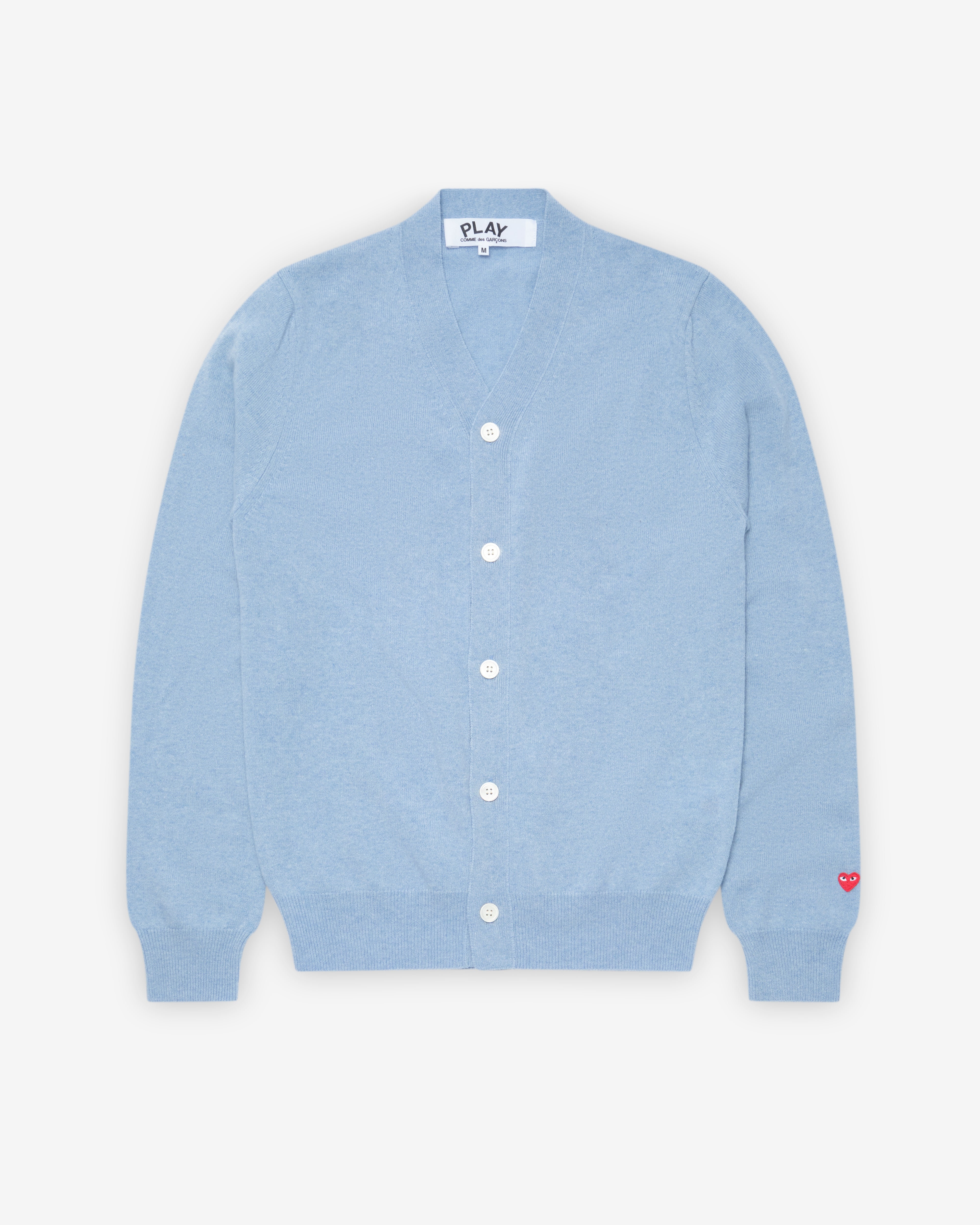Play Comme des Garçons: Men's Cardigan (Blue) | DSMNY E-SHOP