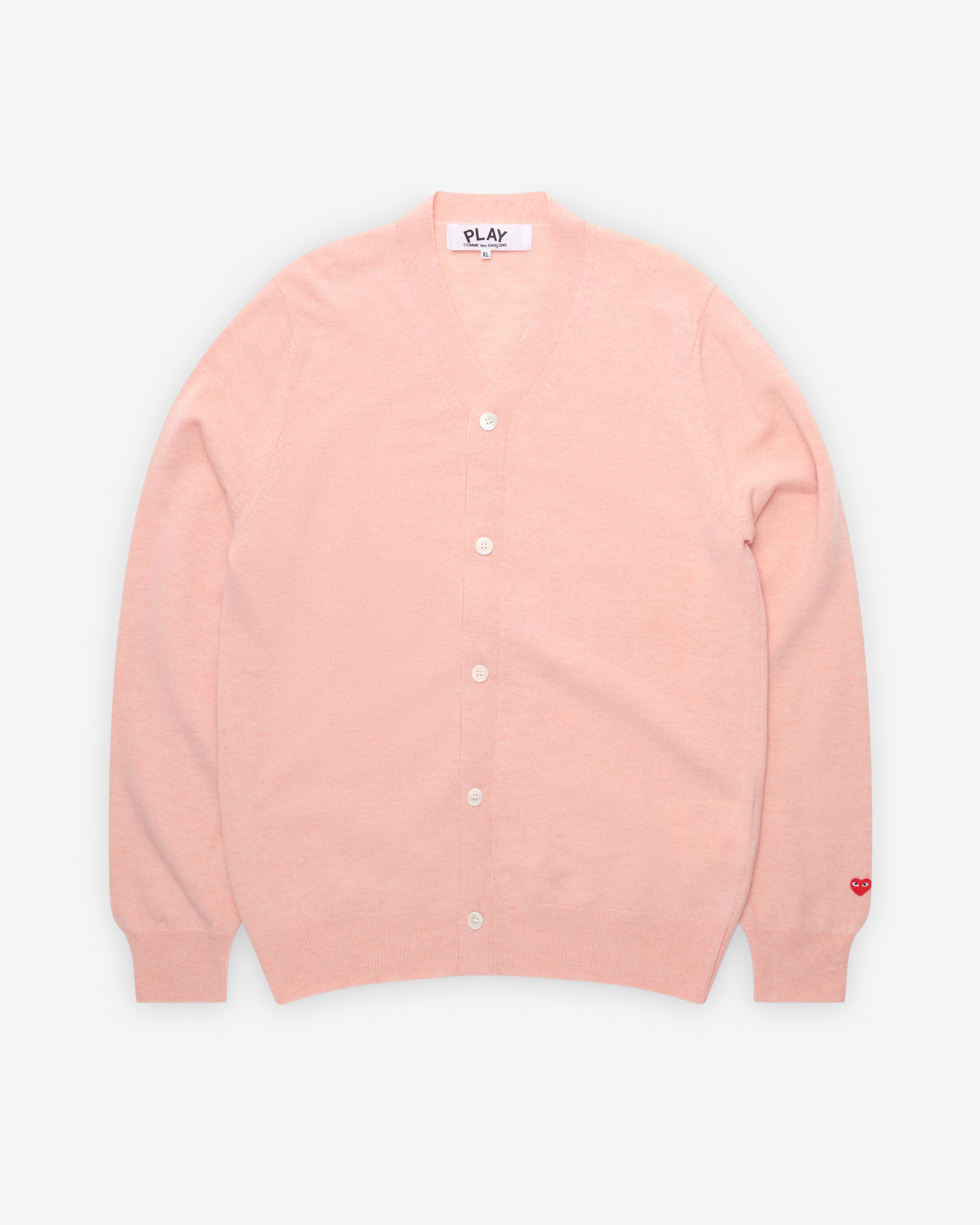 Play Comme des Garçons: Men's Cardigan (Light Pink) | DSMNY E-SHOP
