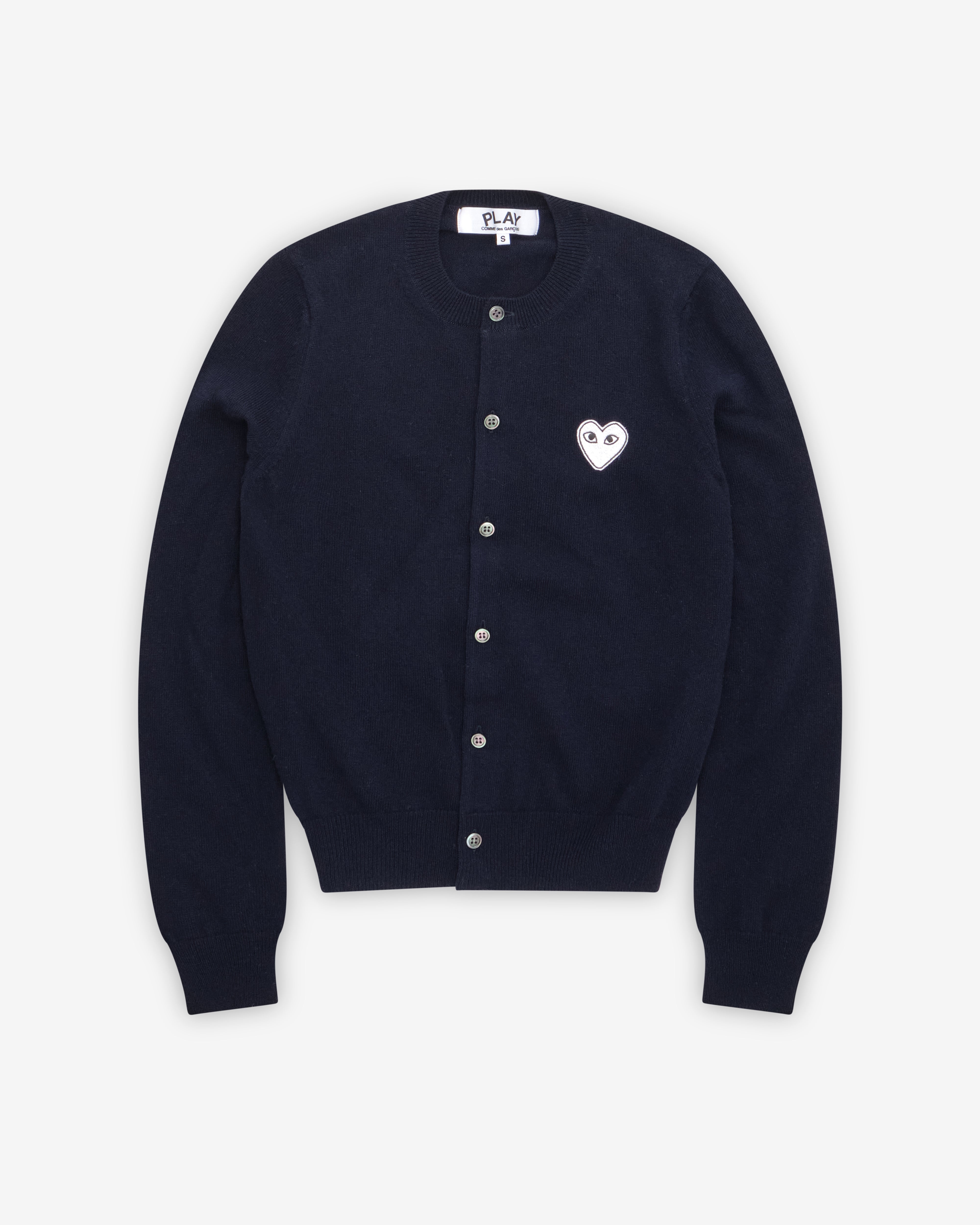 COMME des GARÇONS PLAY ネイビー カーディガン S CDG Navy Play Women Cardigan - Comme des Garcons