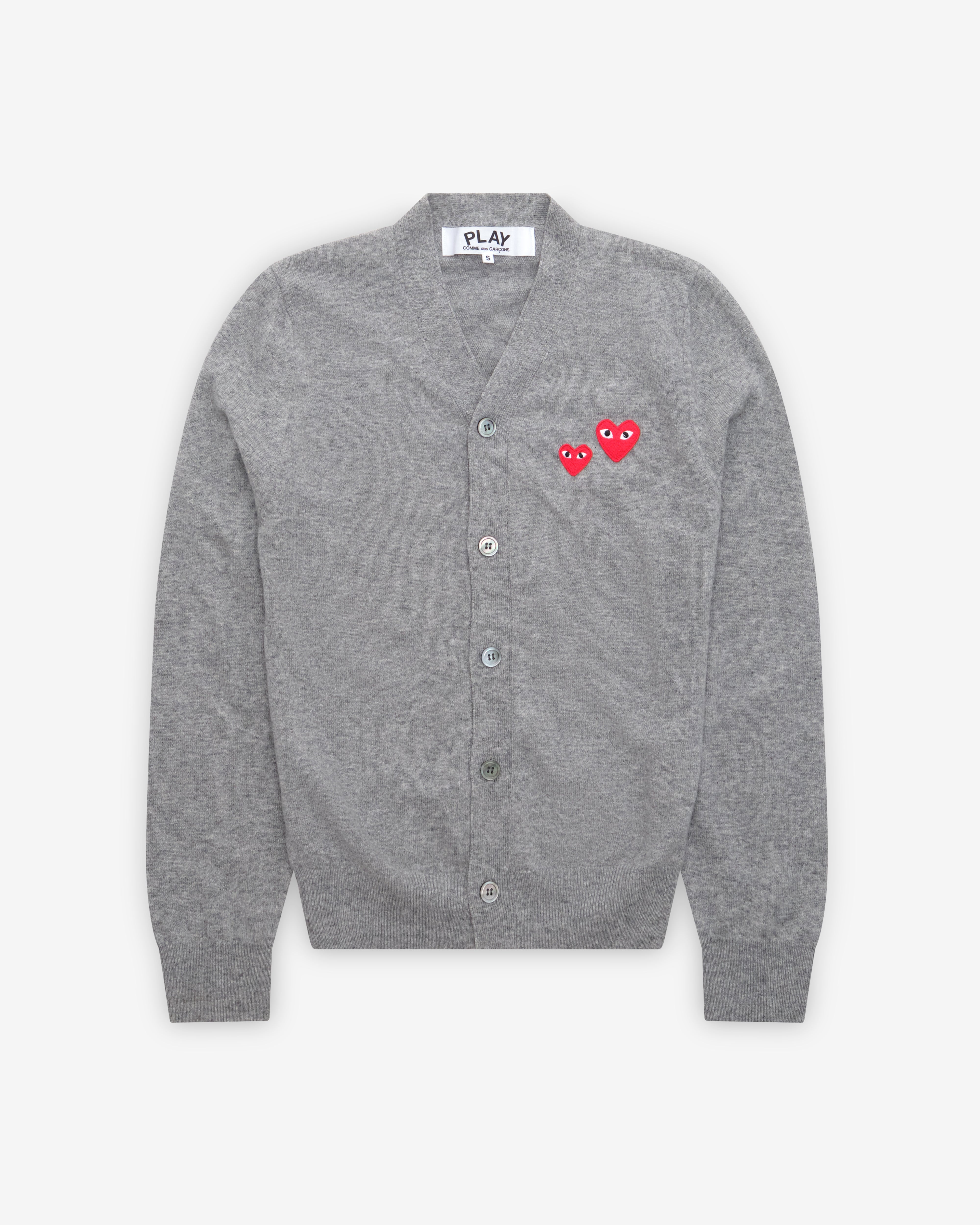 PLAY COMME des GARCONS カーディガンM-XL#0 グレー Comme des Garçons Play Red Heart Cardigan Grey – STRØM