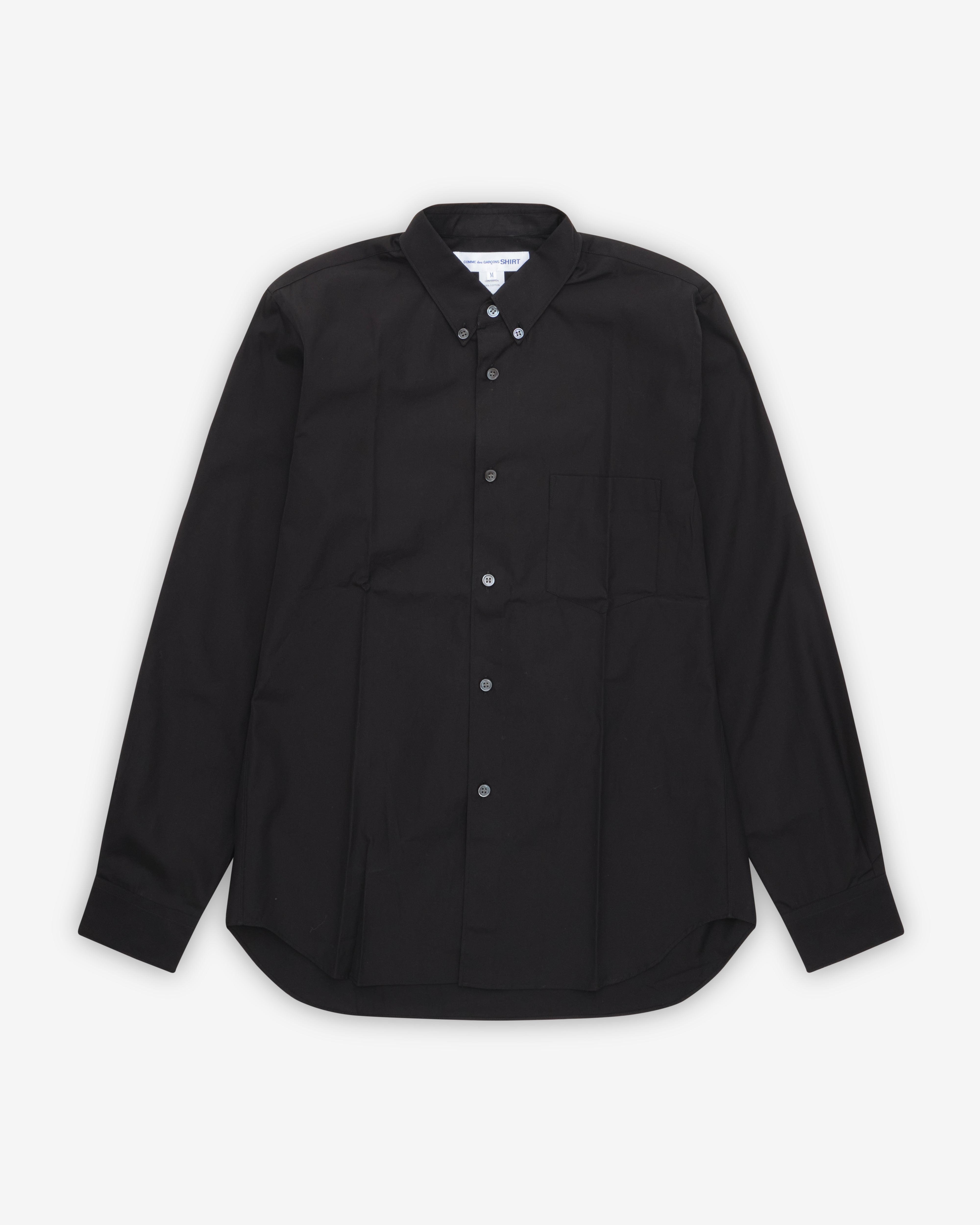 CDG Shirt Forever: Men's Slim Fit Button-Down Cotton Shirt (Black