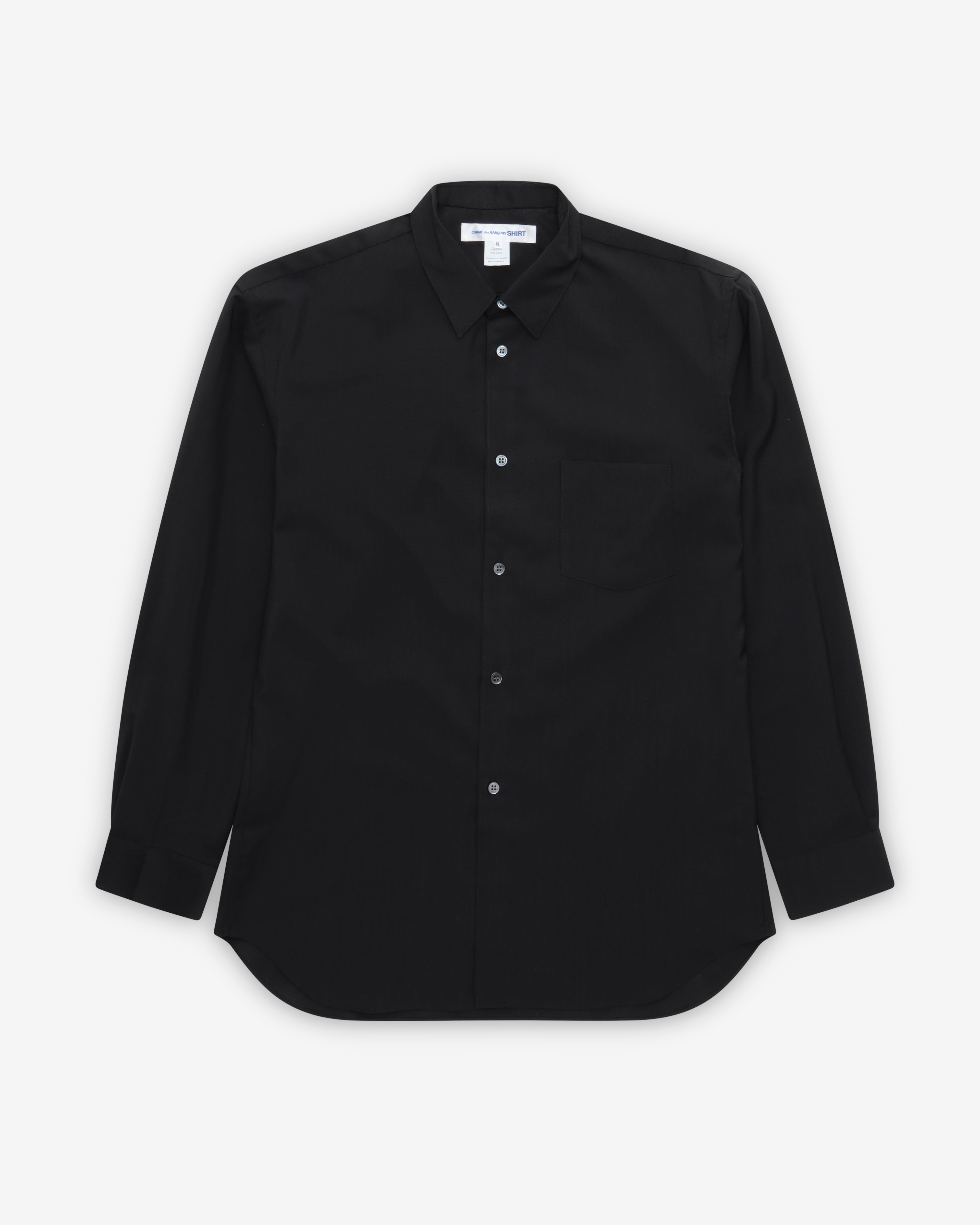 CDG Shirt Forever: Men's Classic Wool Shirt (Black) | DSMNY E-SHOP