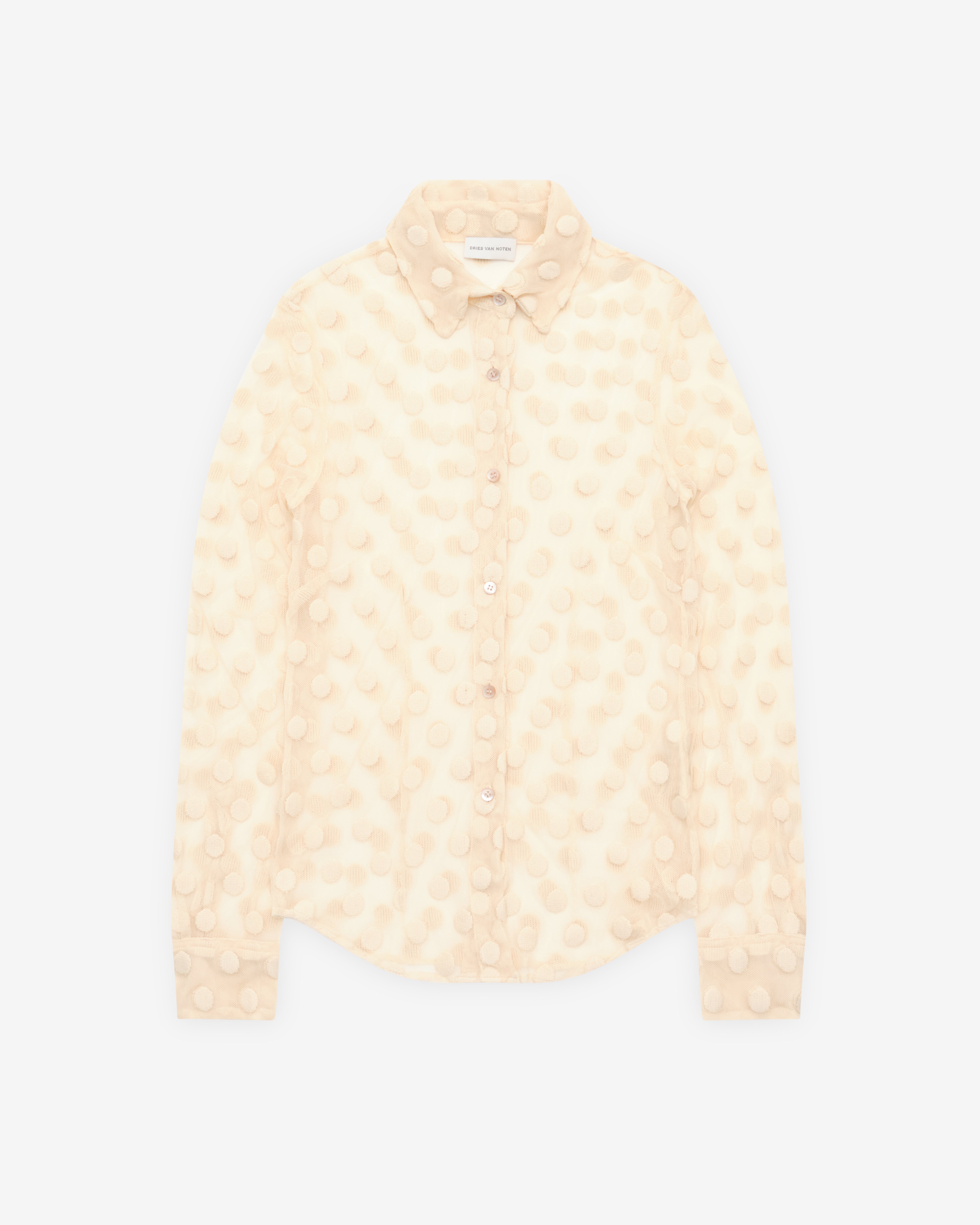 Dries Van Noten: Women's Sheer Shirt (Ecru) | DSMNY E-SHOP Dries Van Noten: Women's Sheer Shirt (Ecru) | DSMNY E-SHOP