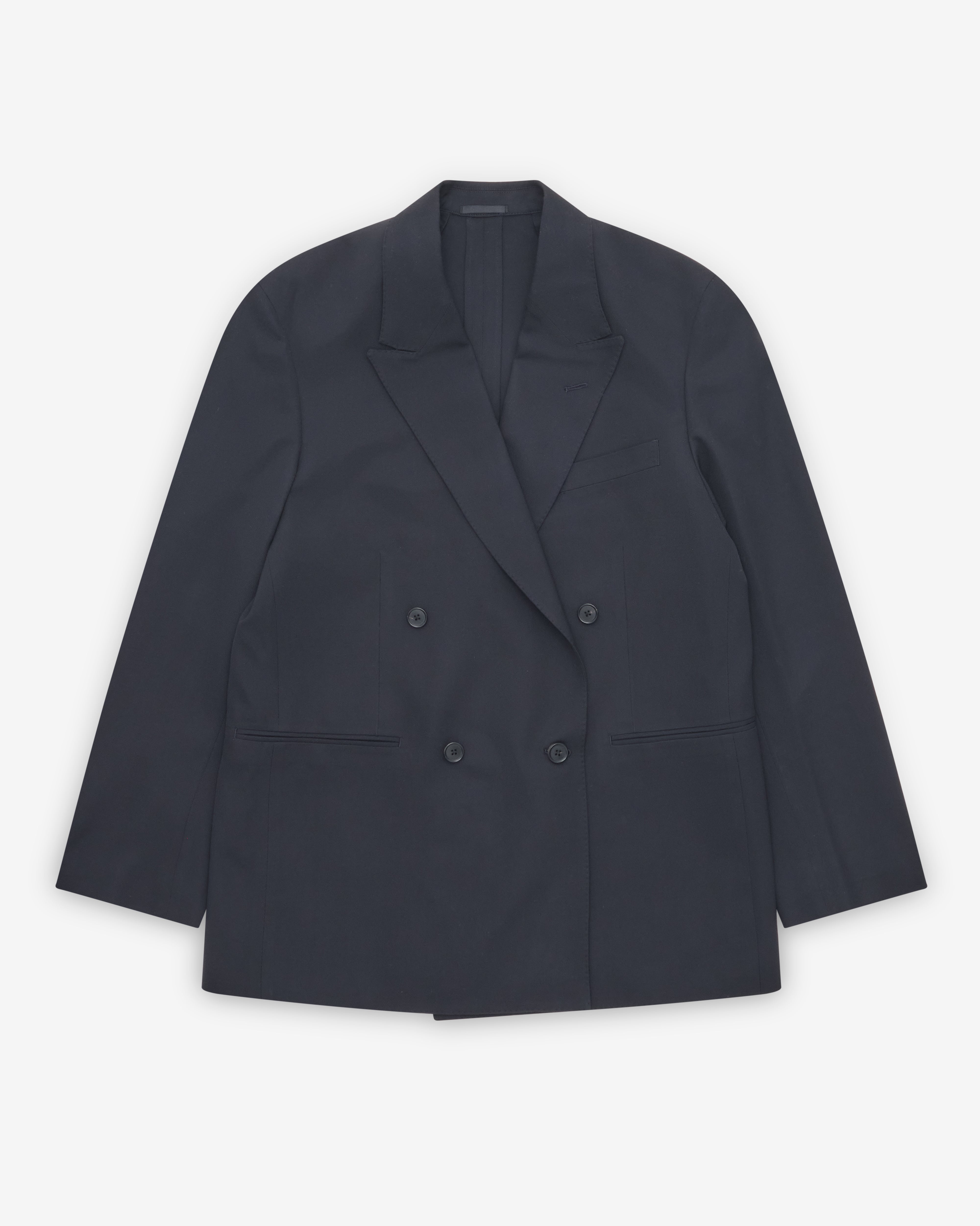 A.Presse: Men's Wool Double-Breasted Jacket (Navy) | DSMNY E-SHOP
