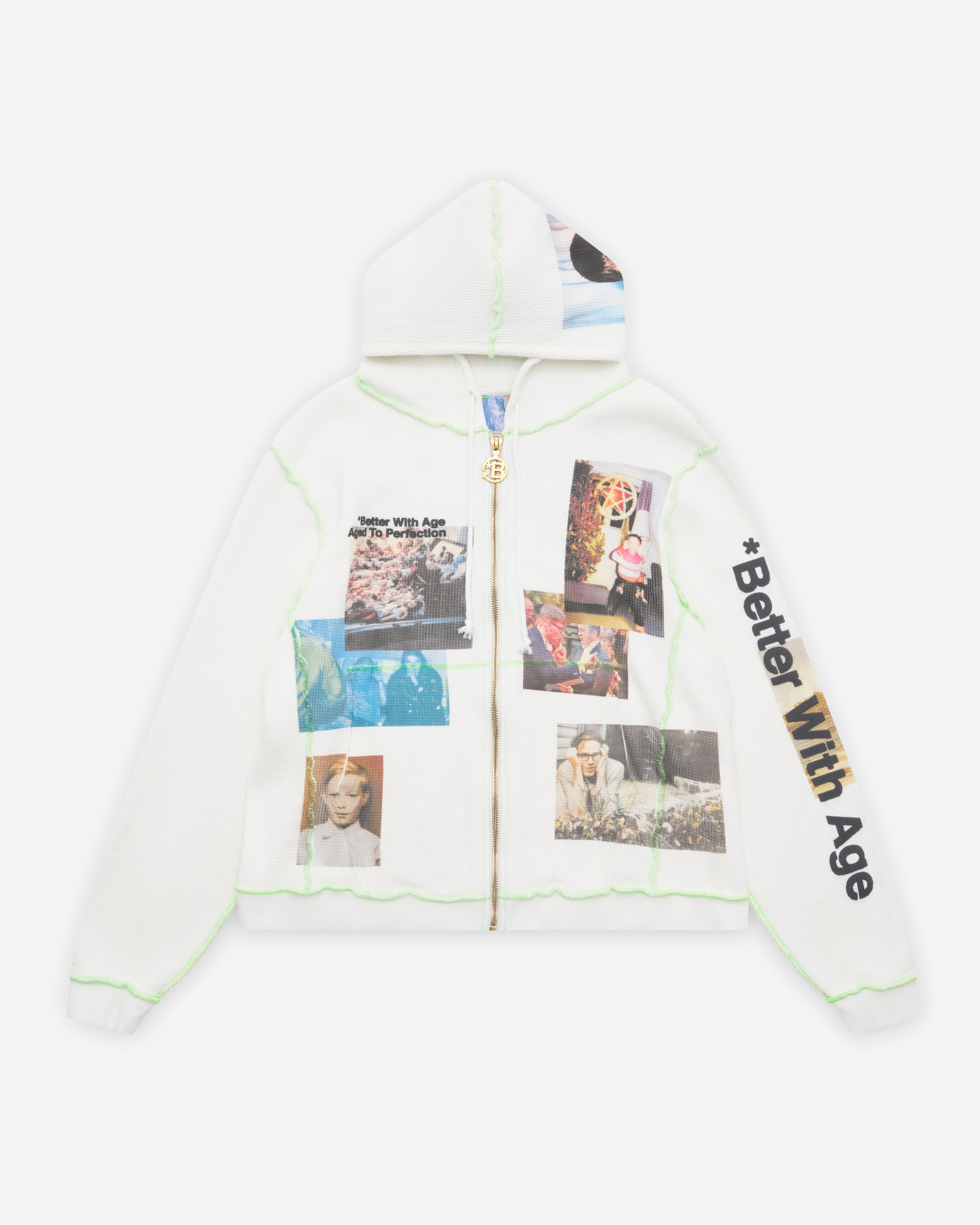 Better With Age: Men's Ricky Waffle Zip-Up Hoodie (White) | DSMNY