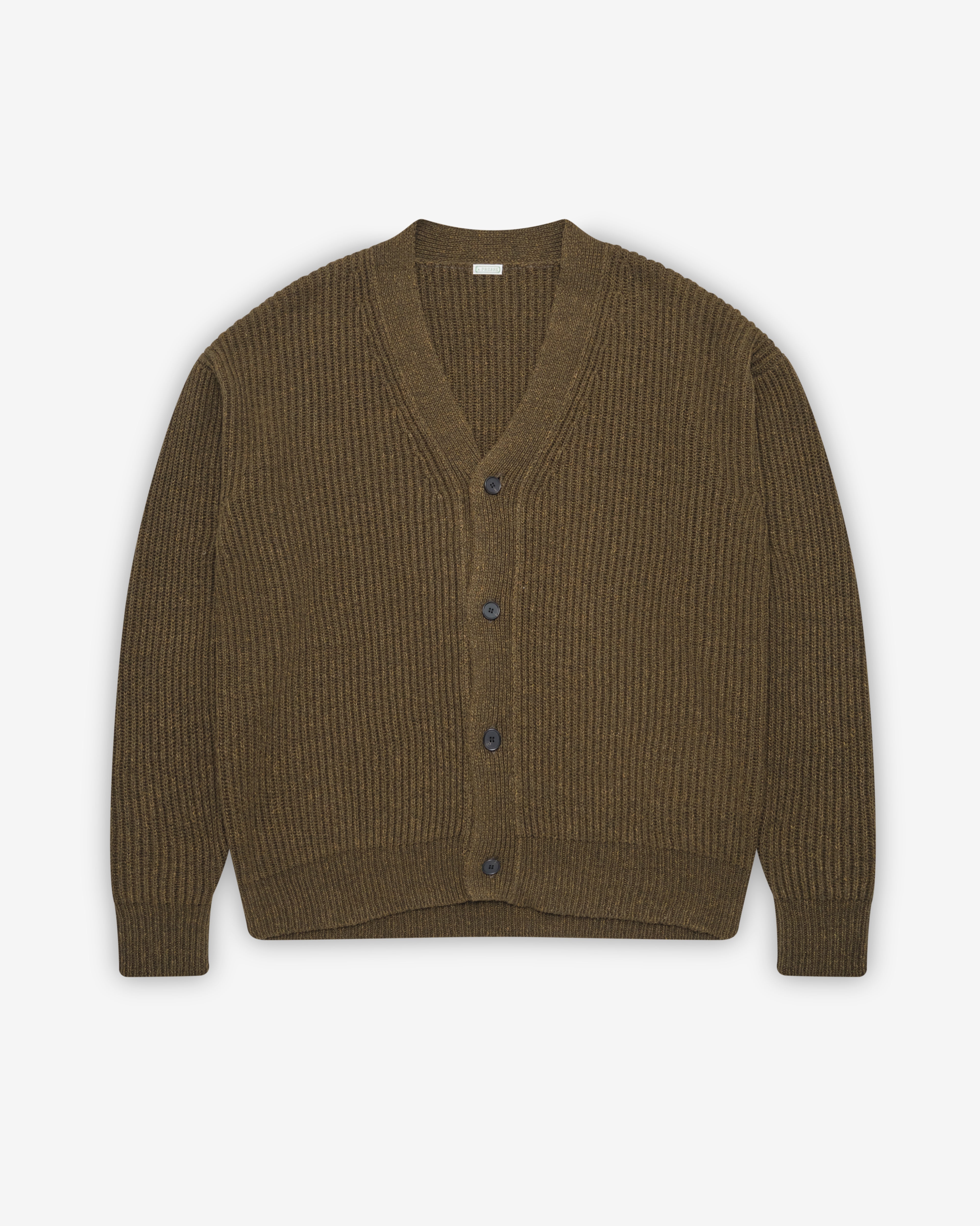 トップス A.PRESSE Silk linen Cardigan A.Presse: Men's Silk Linen Lilian Cardigan (Olive) | DSMNY E-SHOP