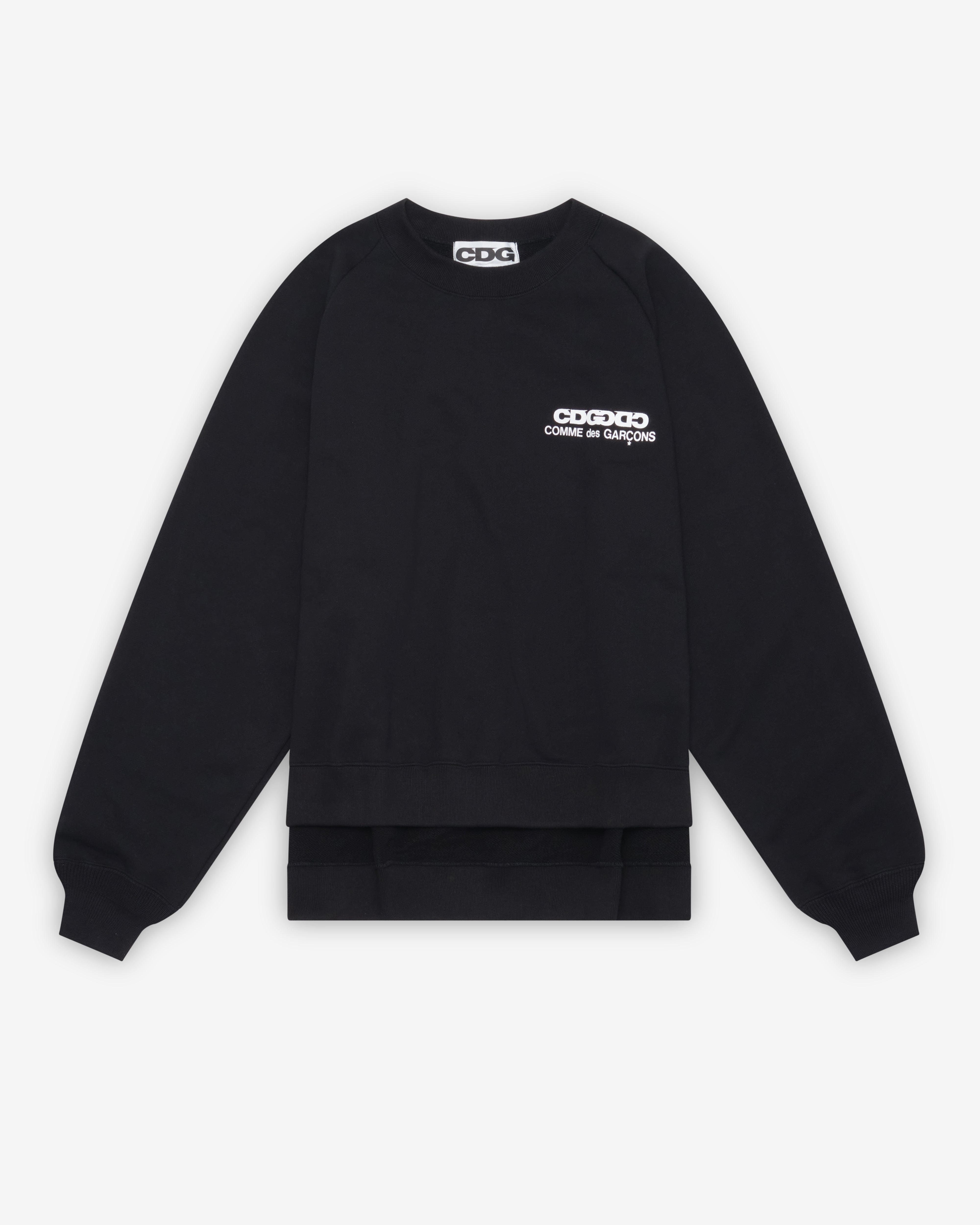 CDG: Oversized Reverse Logo Sweatshirt (Black) | DSMNY E-SHOP