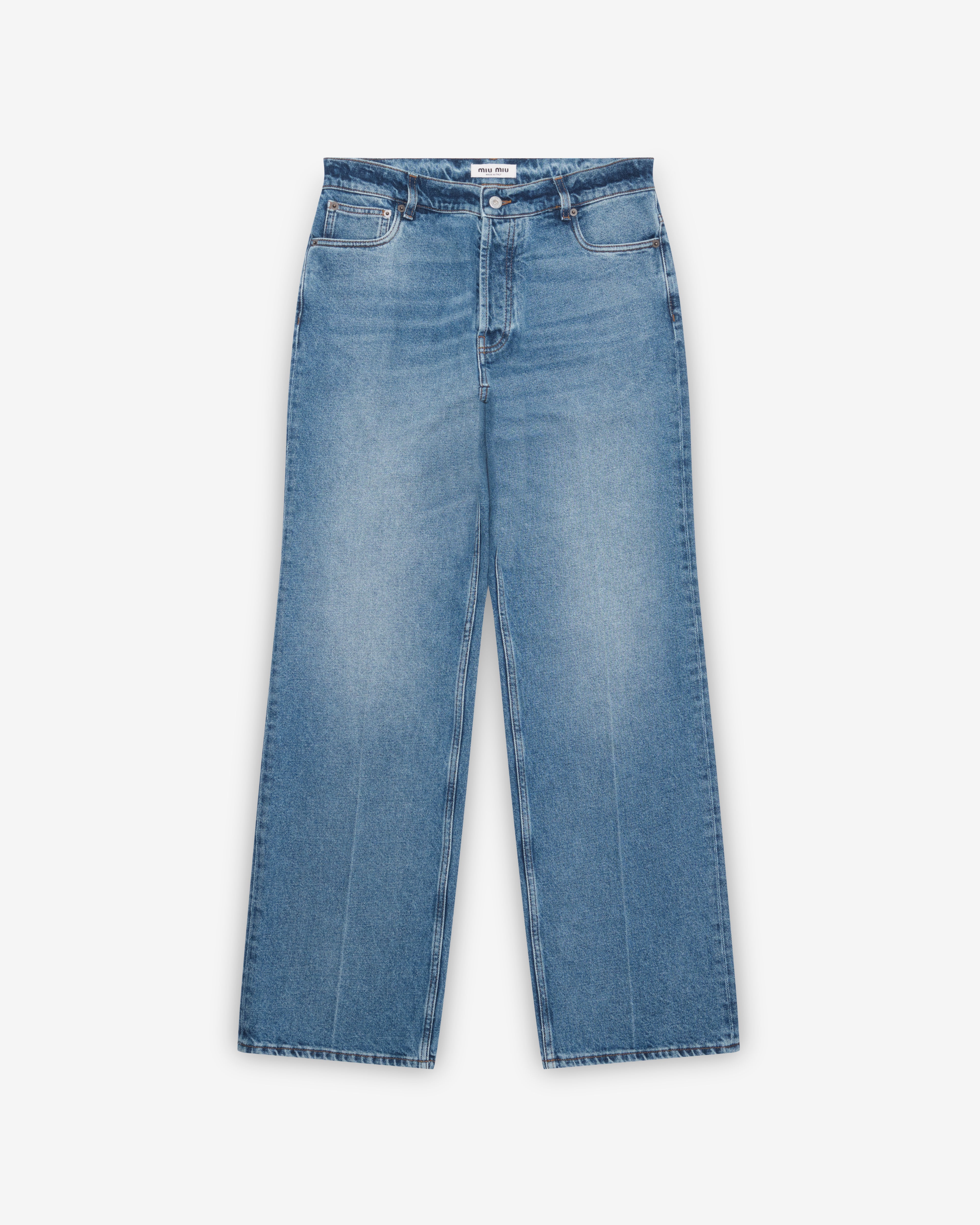 Miu Miu: Men's Washed Denim Jeans (Navy) | DSMNY E-SHOP