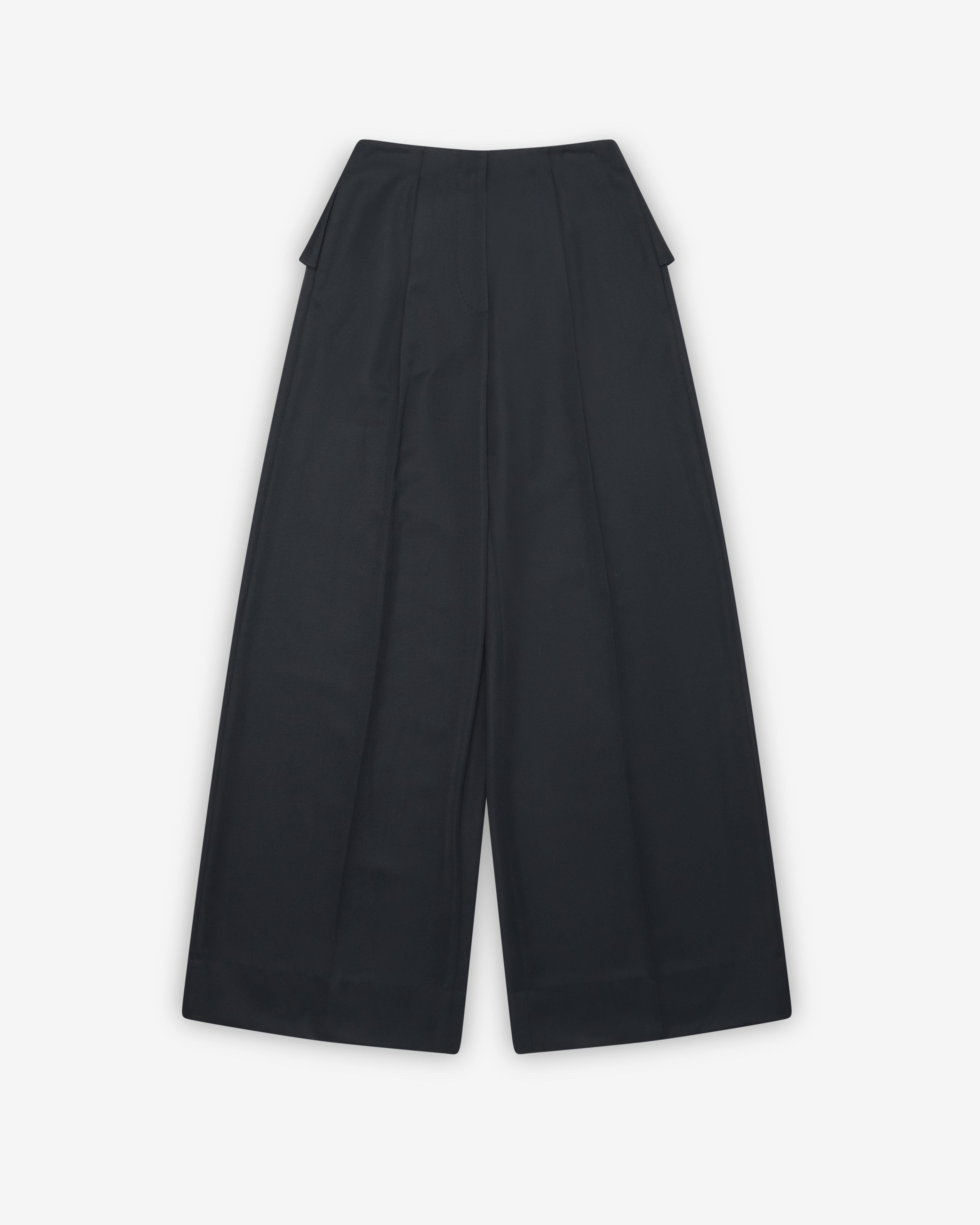Simone Rocha 2023SS ウールリブパンツ S ブラック Simone Rocha: Women's Back Bow Wide Leg Trousers (Black) | DSMNY E