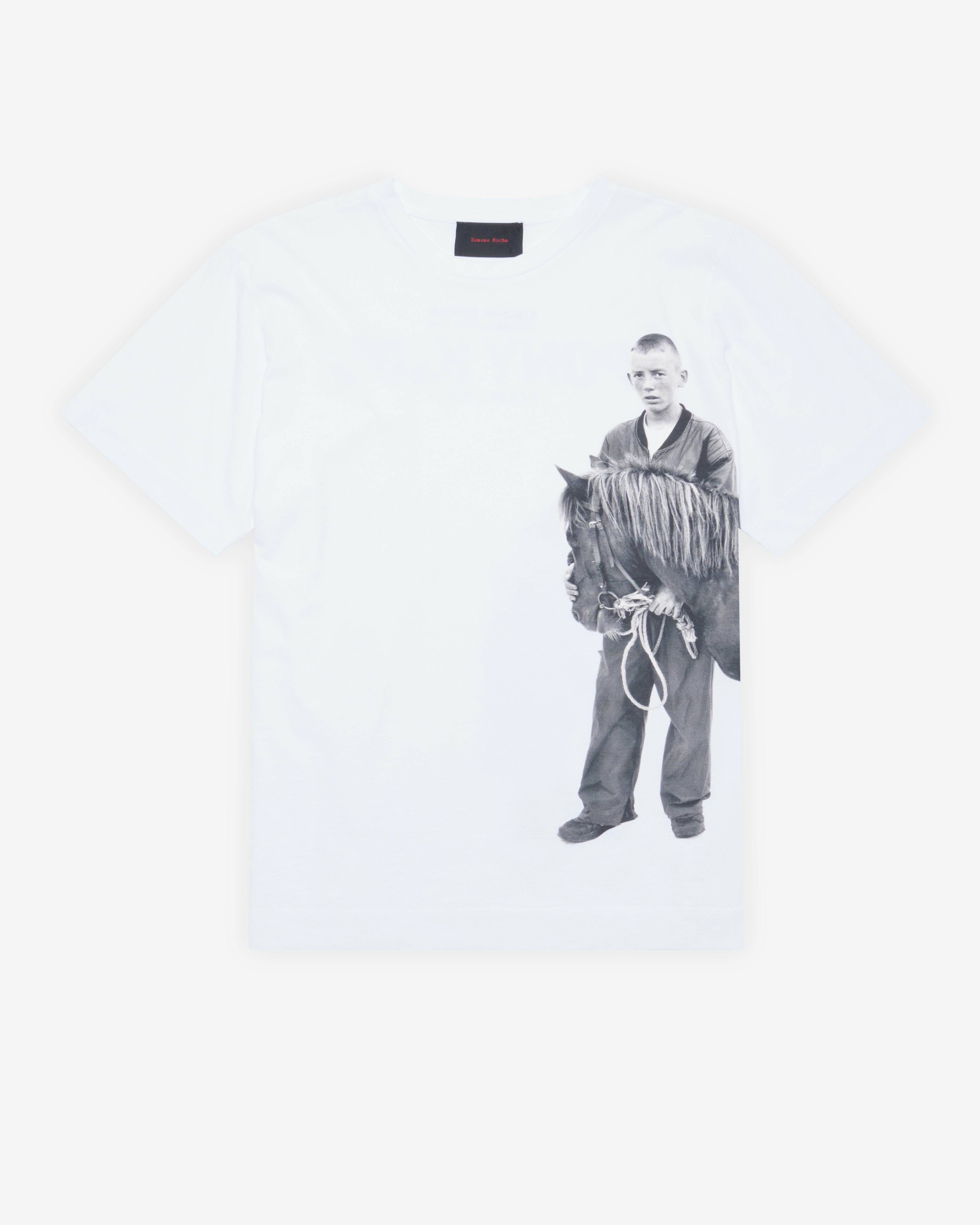 Simone Rocha: Men's Pony Kid Print T-Shirt (White) | DSMNY E-SHOP