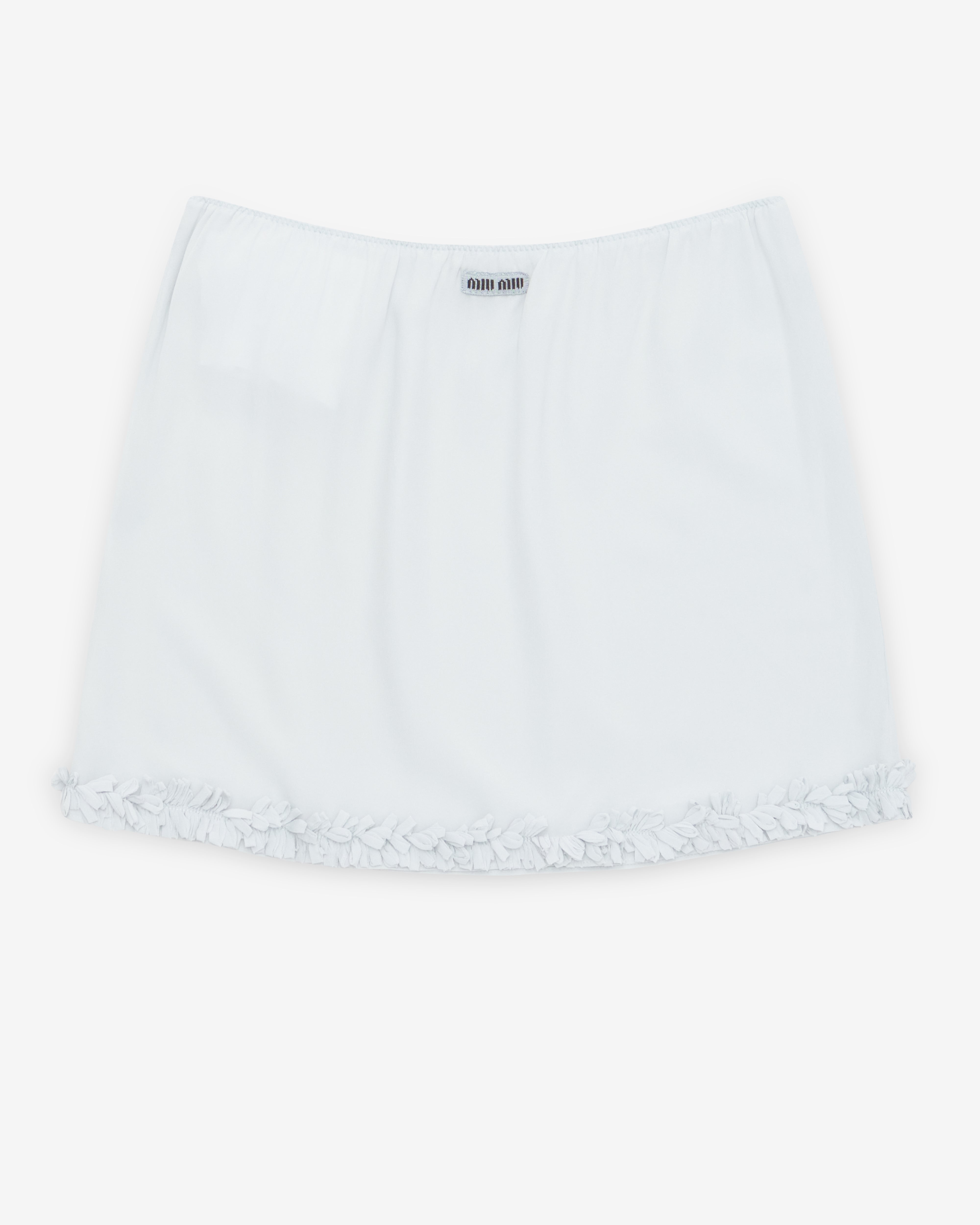 Miu Miu: Women's Crepe De Chine Mini Skirt (Astro) | DSMNY E-SHOP