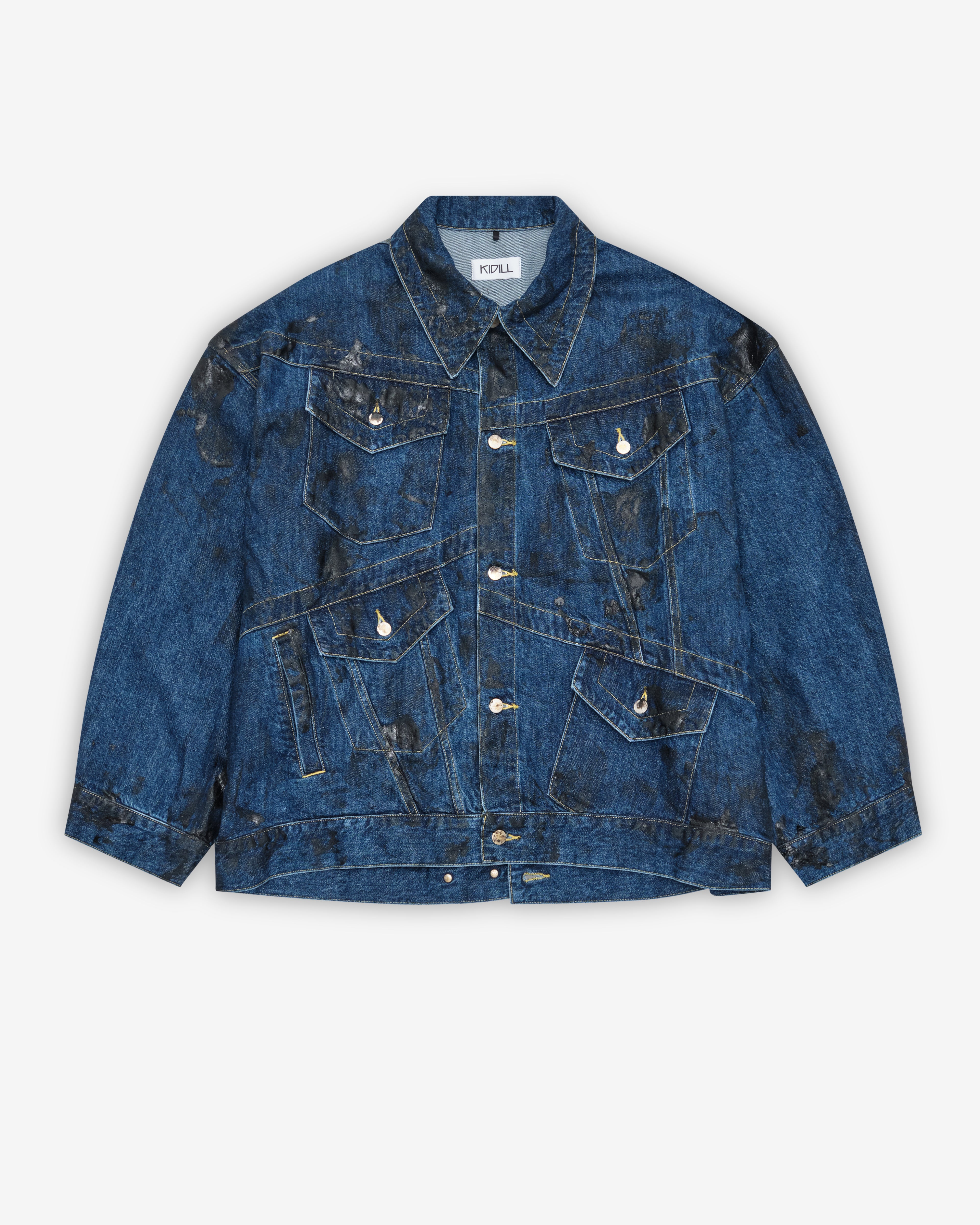 Kidill: Men's Coated Denim Jacket (Indigo) | DSMNY E-SHOP