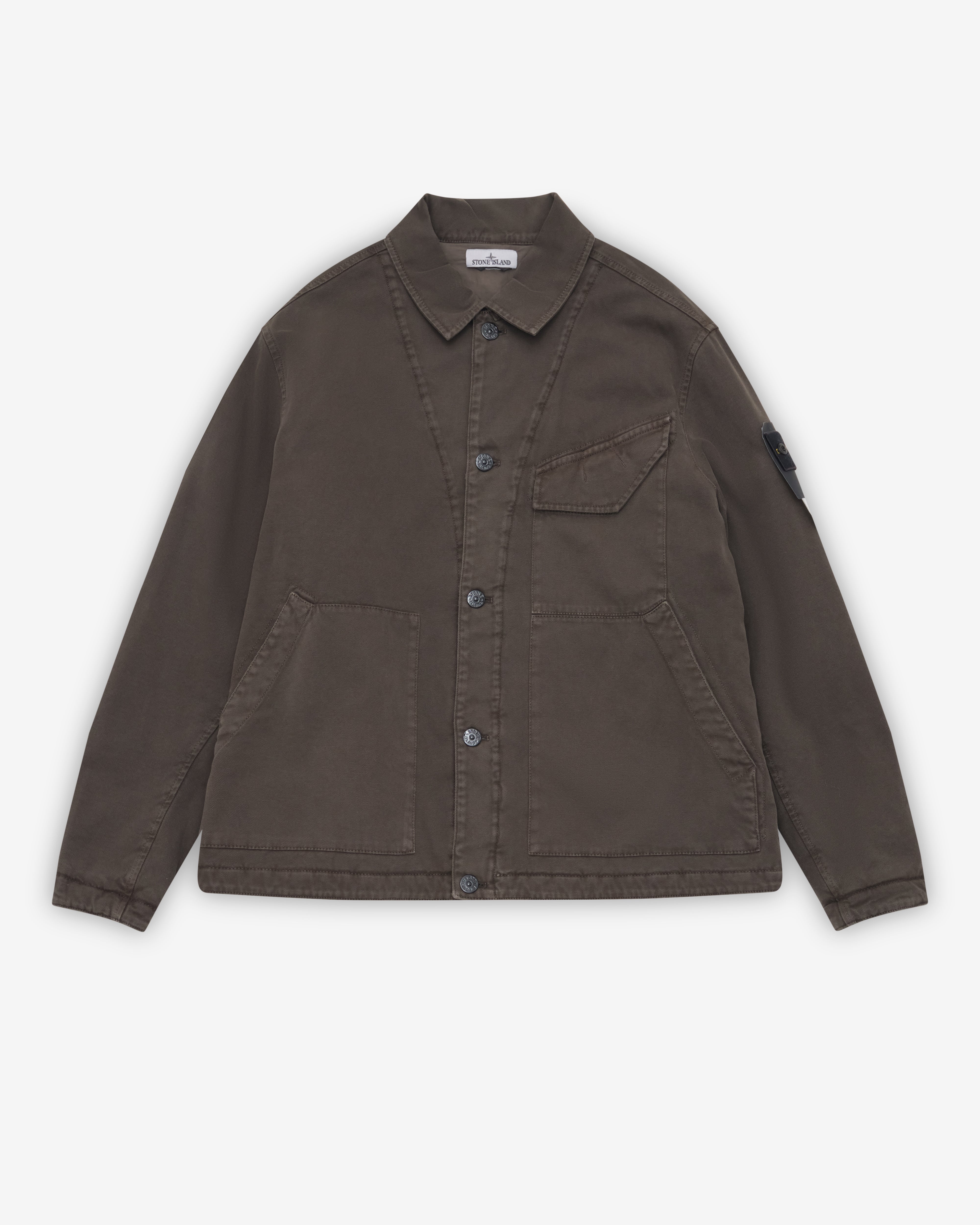〓新品〓 Live '25  Coach Jacket Stone Stone Island: Men's “Old” Effect Padded Coach Jacket (Coal Grey
