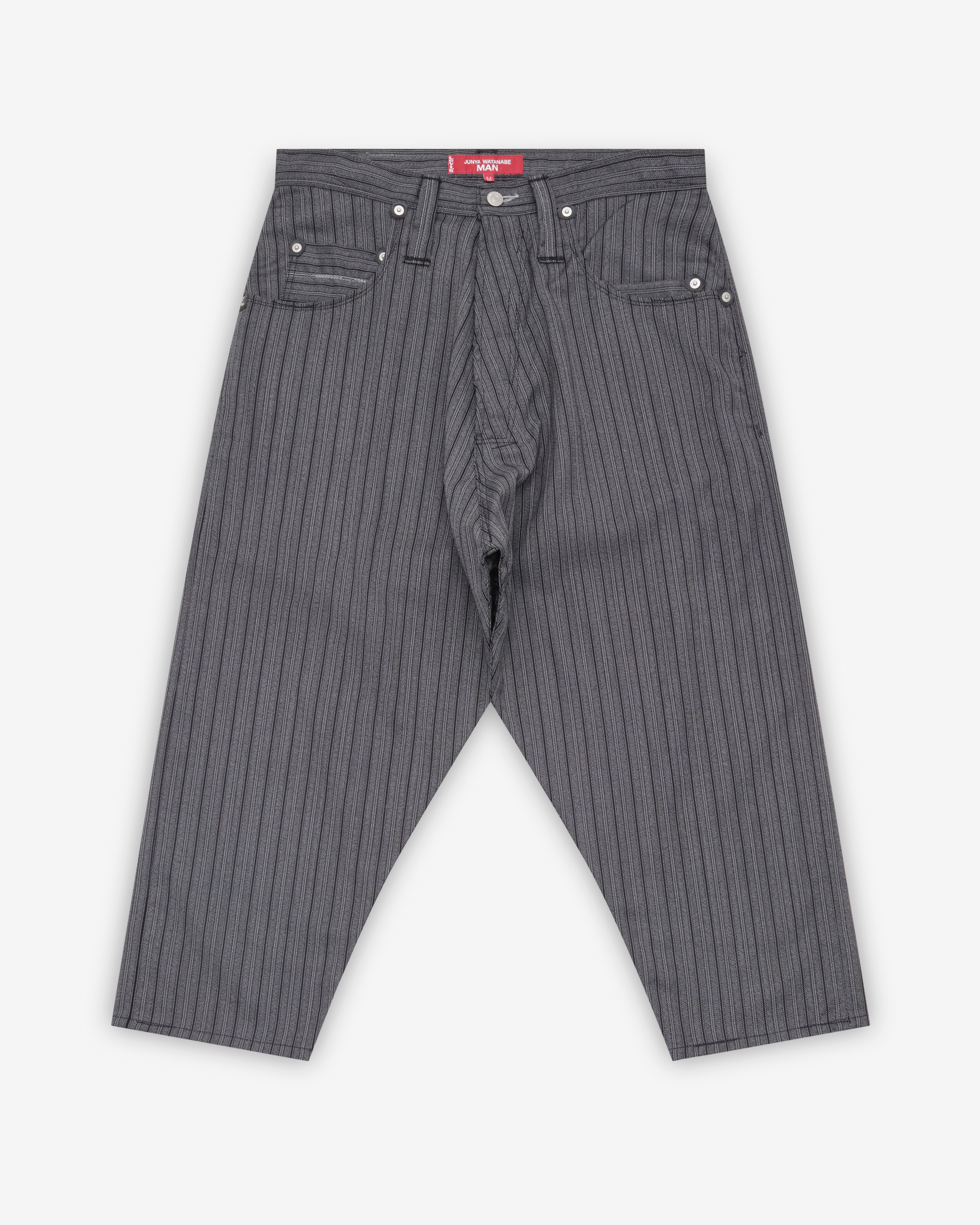 Junya Watanabe Man: Men's Striped Pants (Black/Gray) | DSMNY E-SHOP