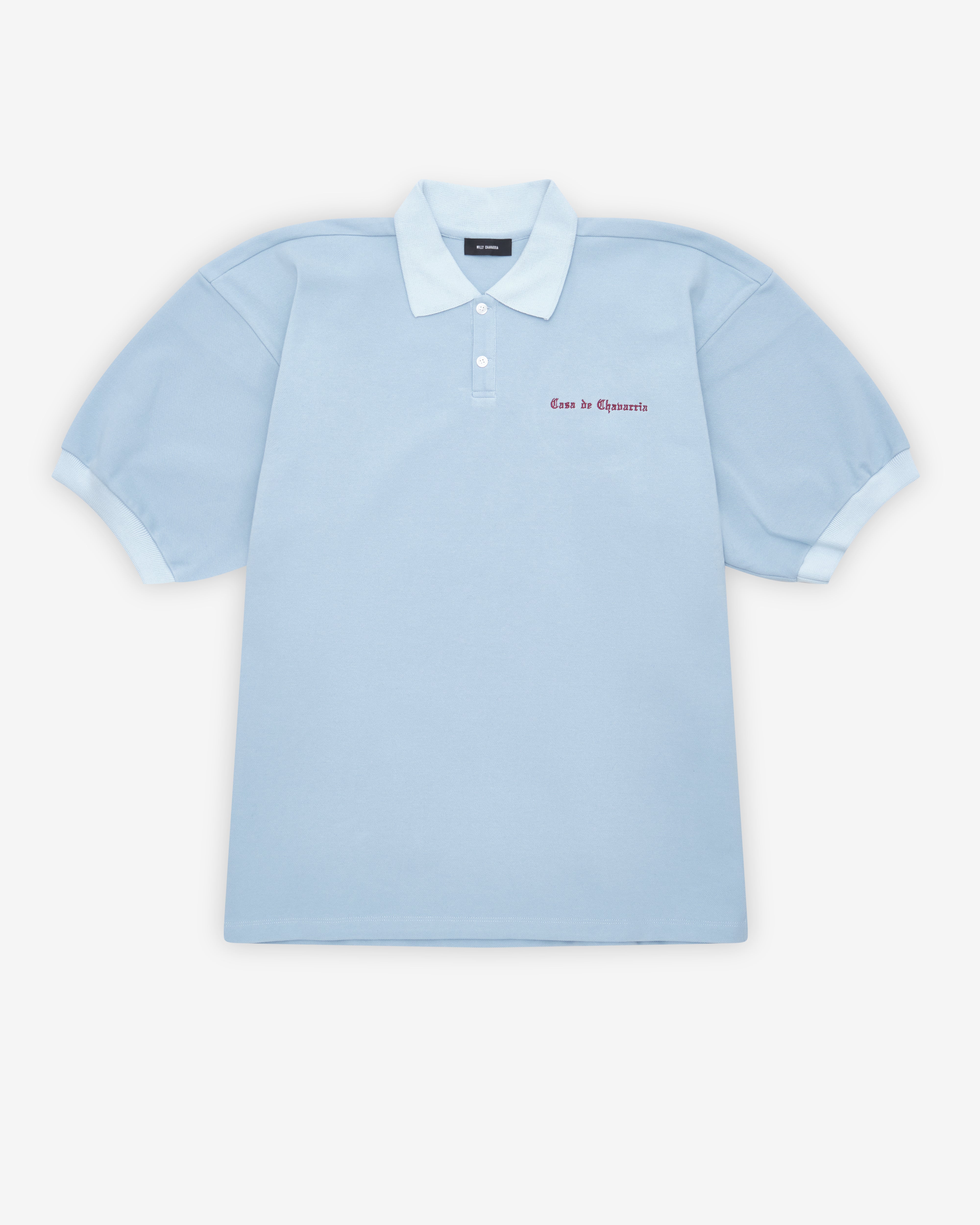Willy Chavarria: Men's Football Polo (Blue) | DSMNY E-SHOP